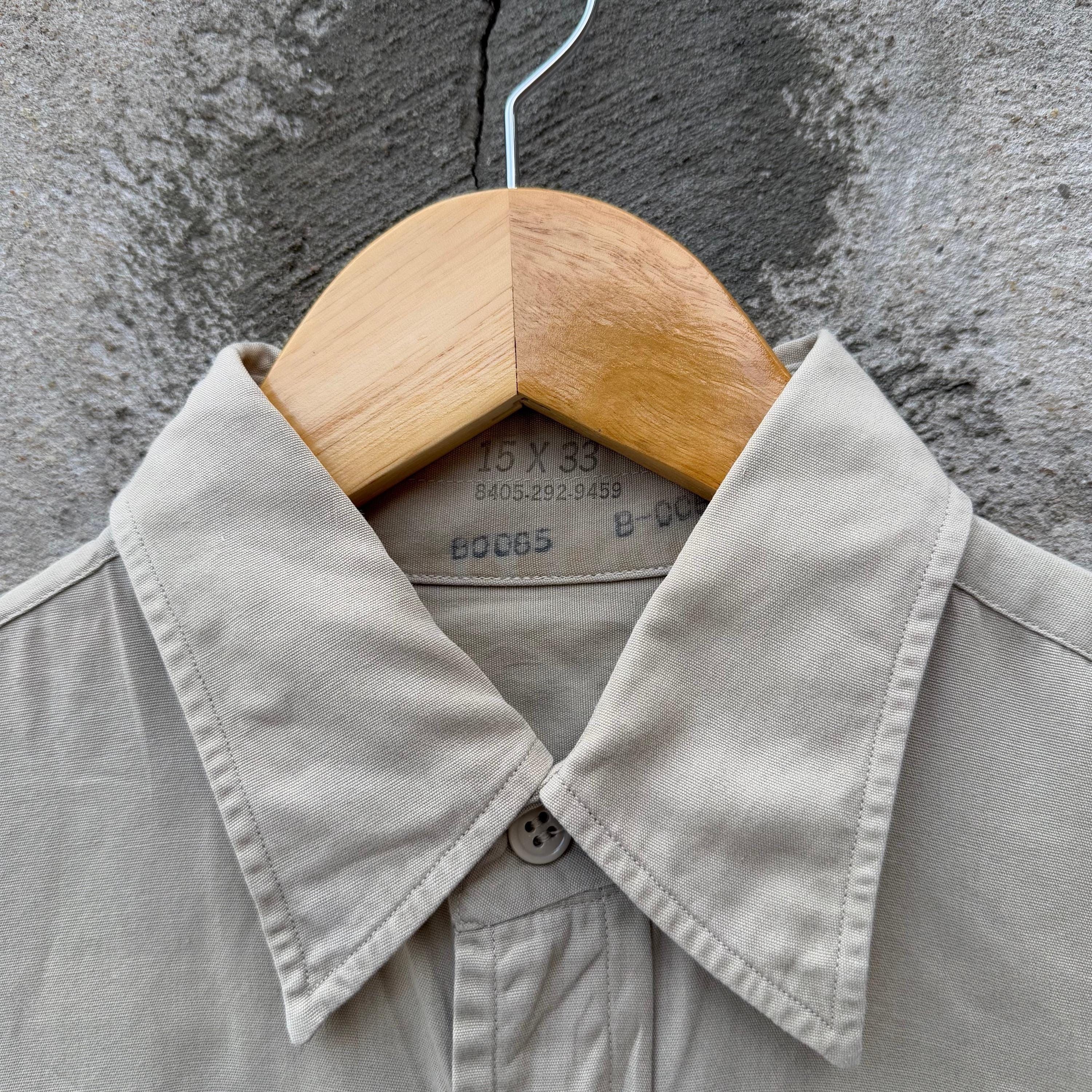 Vintage 40's US Military Tan Khaki Button Down Shirt Size US M / EU 48-50 / 2 - 4 Thumbnail
