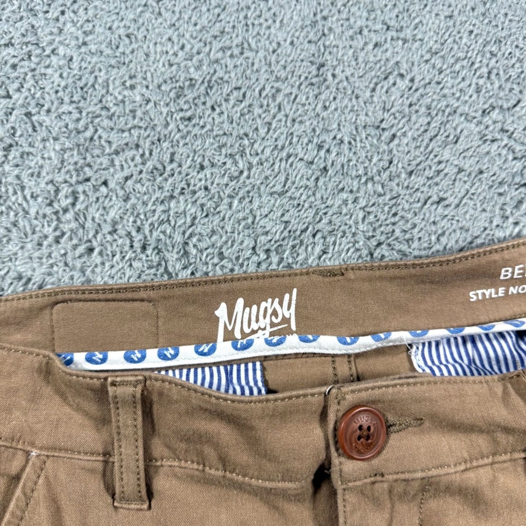 Vintage Mugsy Belmonts Chinos Pants Men 31x30 (31x28) Comfort Stretch Brown Size US 31 - 4 Thumbnail
