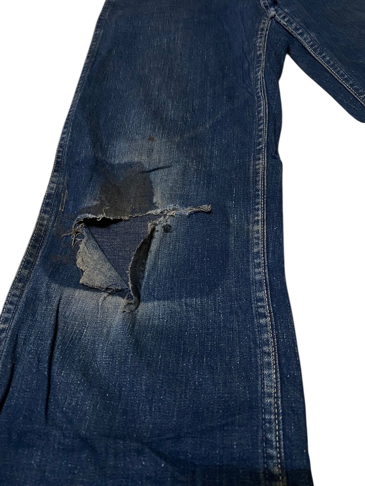 Original Montgomery Vintage 50s Montgomery 101 Power House Disstressed Jeans Size US 27 - 8 Thumbnail