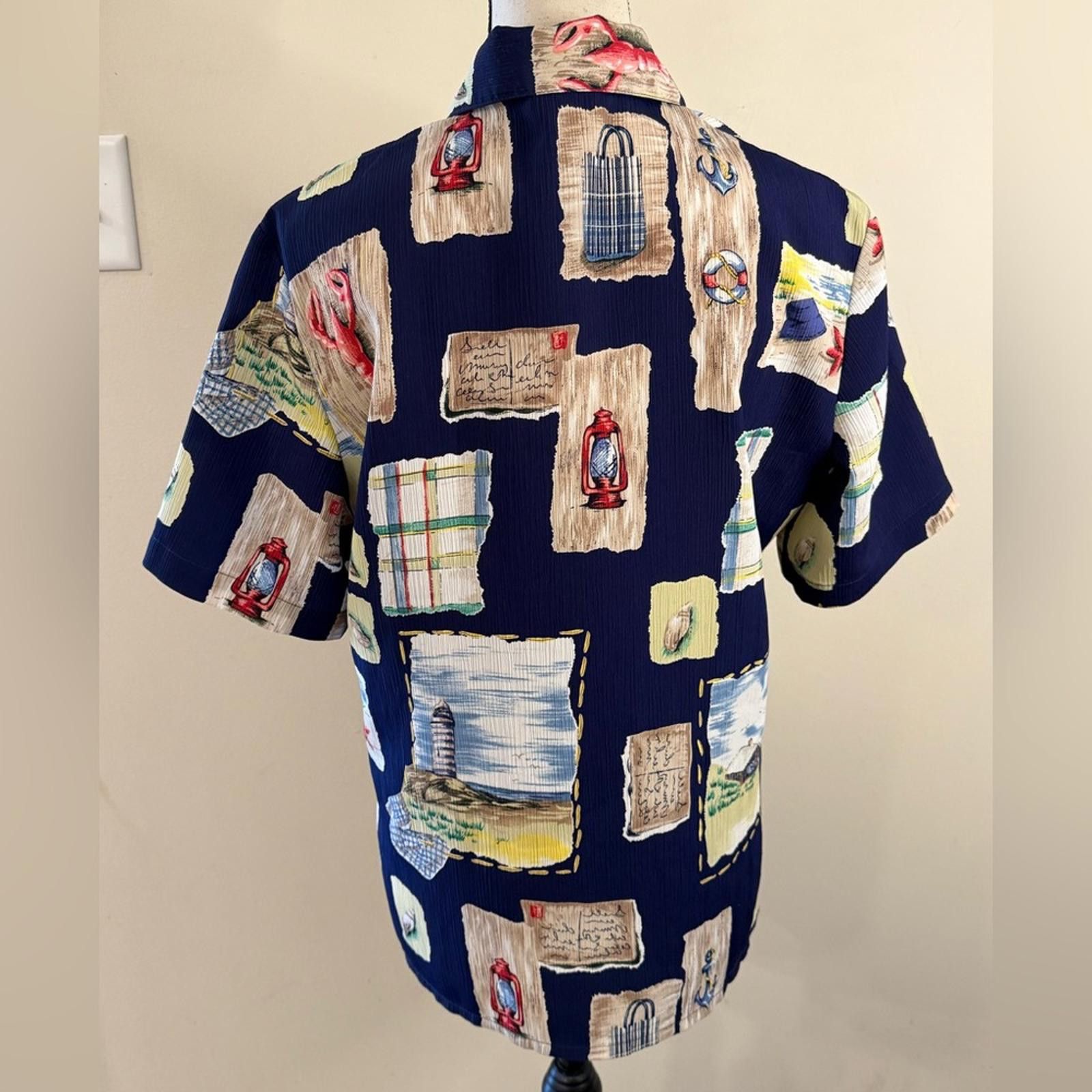 Other Allison Daley Petites coastal patchwork button up top SZ 8P Size M / US 6-8 / IT 42-44 - 4 Thumbnail