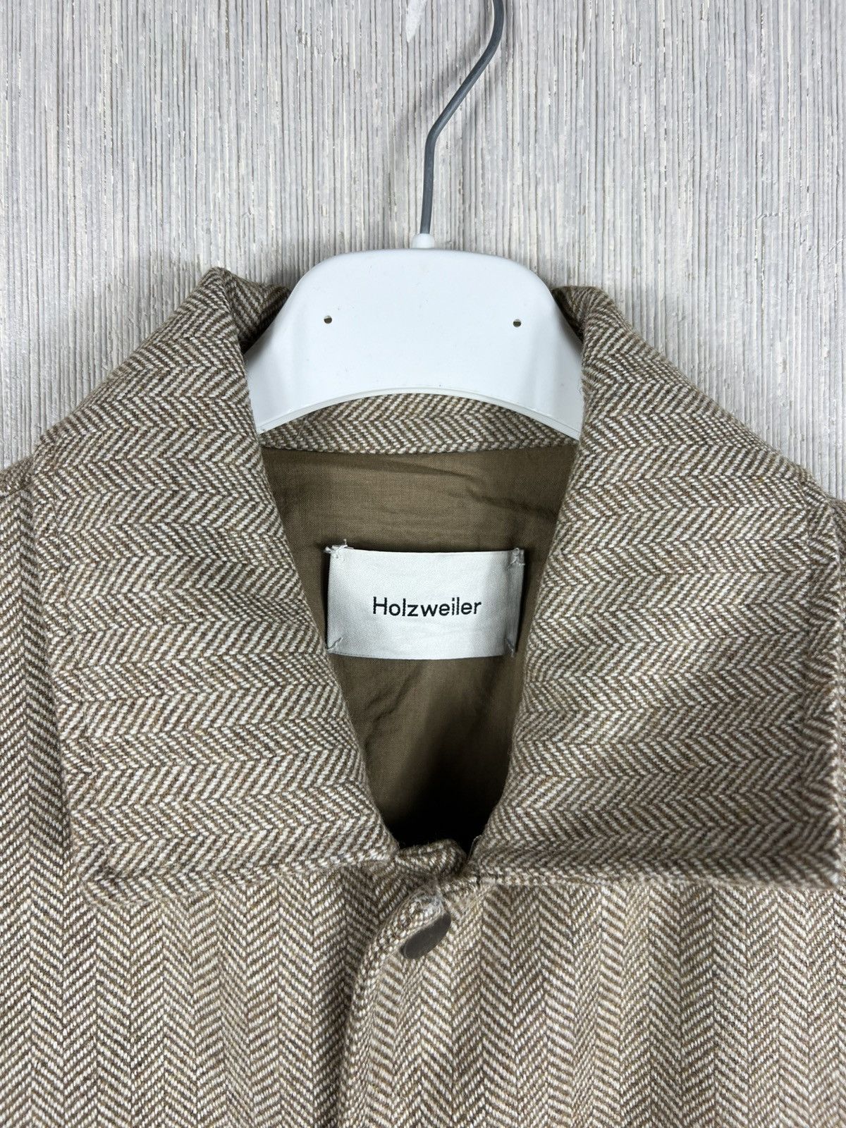 Holzweiler Holzweiler gabo shirt jacket sand wool herringbone button up Size US S / EU 44-46 / 1 - 14 Thumbnail