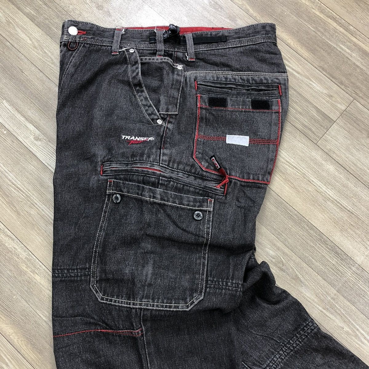 Vintage Vintage Transer Multi Pocket Cargo Bondage Baggy Jeans Y2K Size US 31 - 4 Thumbnail