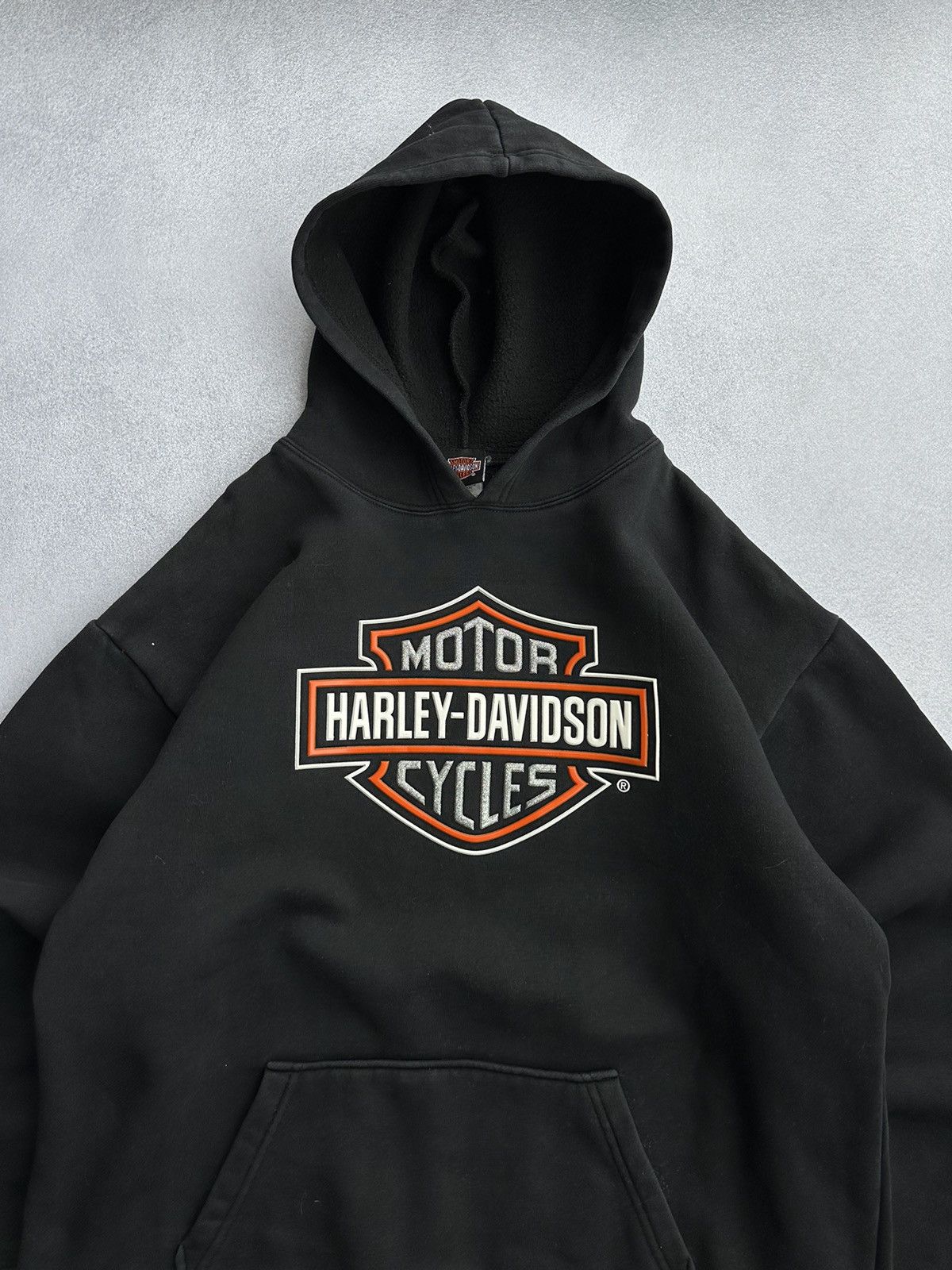 Harley Davidson × Vintage Vintage Harley-Davidson Motorcycles Big Logo USA Hoodie Size US L / EU 52-54 / 3 - 4 Thumbnail