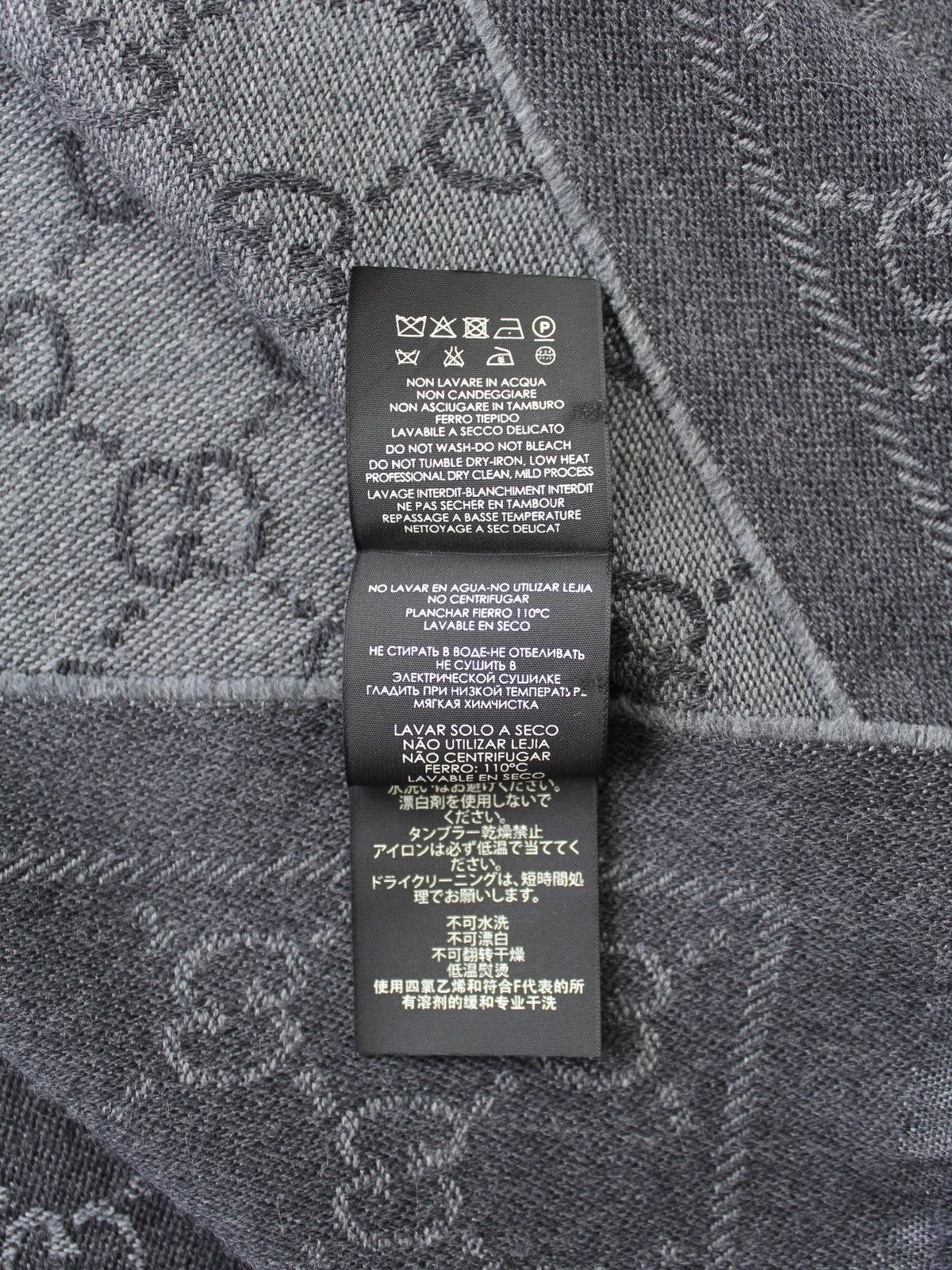 Gucci Gucci GG Jacquard Wool Scarf Grey 48x180 Size ONE SIZE - 10 Thumbnail