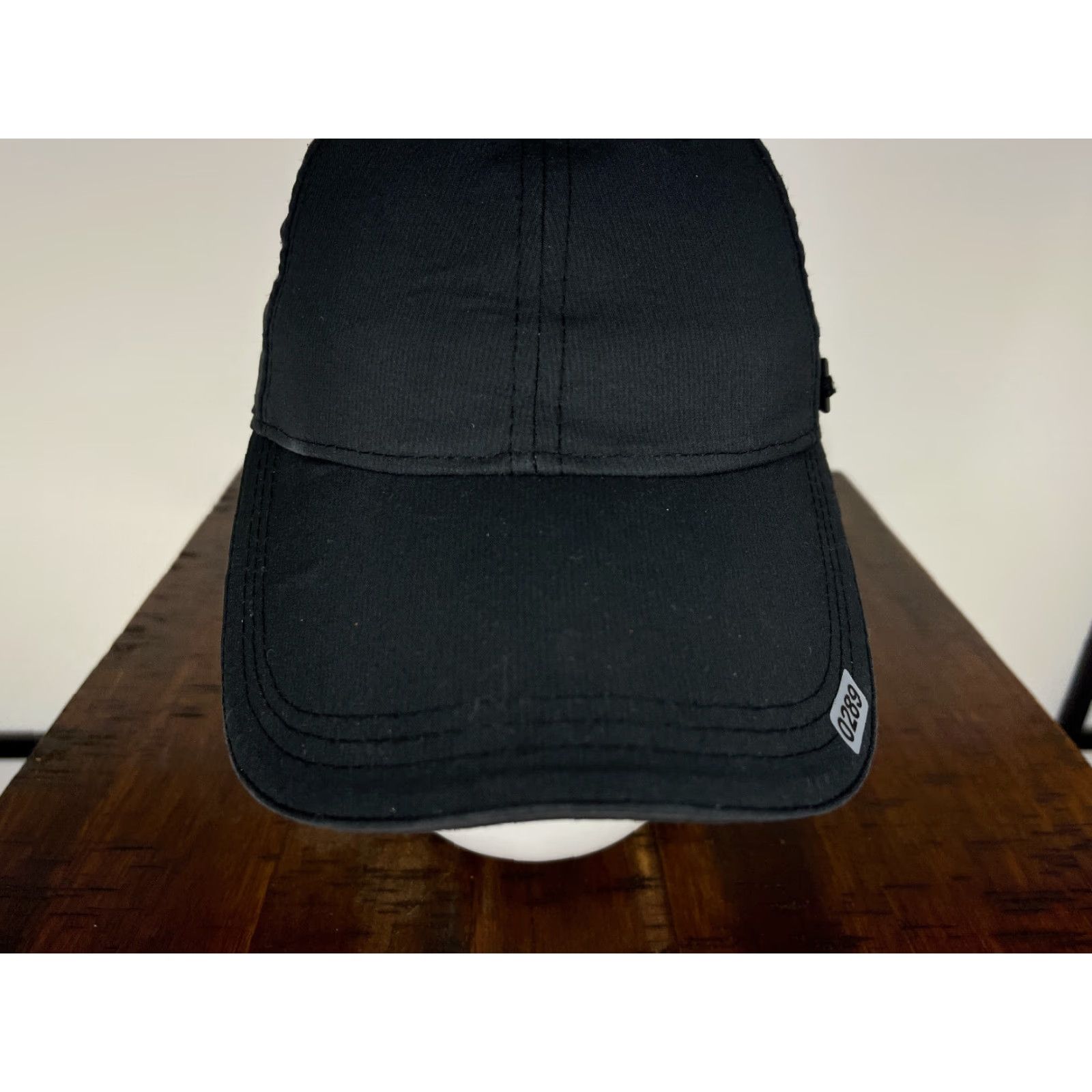 Lululemon Lululemon Hat Cap Fitted M Black 100% Polyester Run Outdoors Logo Lightweight Quick Dry Womens) Size ONE SIZE - 3 Thumbnail