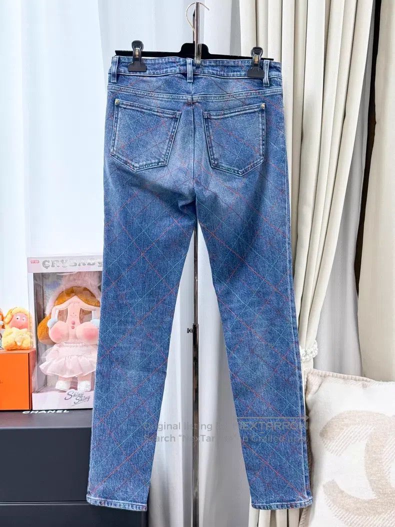 Chanel Chanel Colored line diamond plaid denim trousers Size 25" / US 0 / IT 36 - 3 Thumbnail