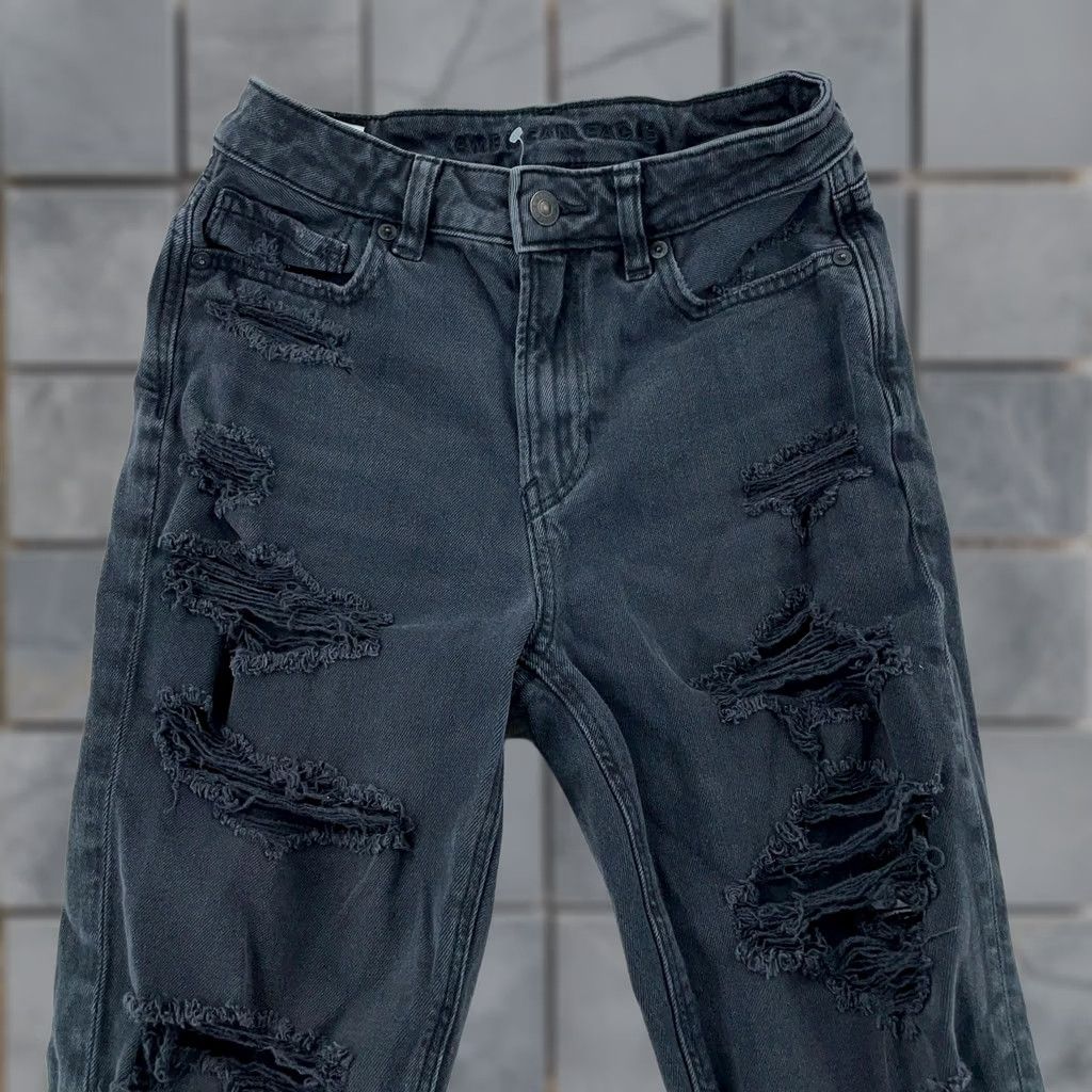 American Eagle Outfitters VINTAGE American Eagle Jeans Womens 2 Gray Distressed Skinny High Rise 27in Inseam Button Pocket Slim Stretch Denim Trouser Size 26" / US 2 / IT 38 - 1 Thumbnail