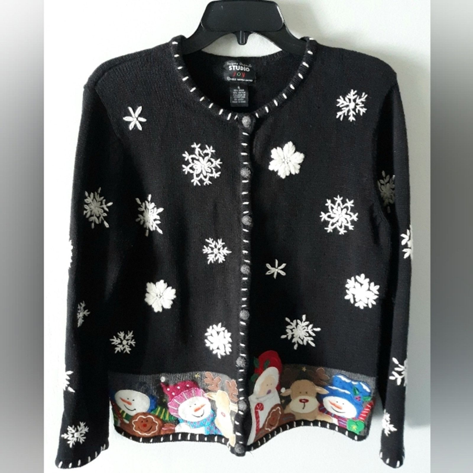 Vintage Santa’s Helpers Studio Joy Christmas Sweater Size S / US 4 / IT 40 - 1 Thumbnail
