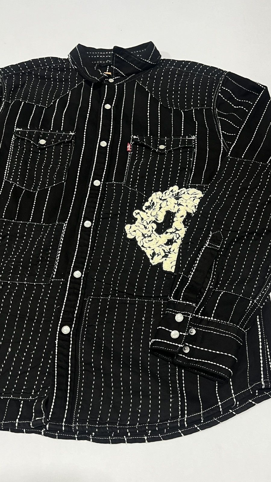 DENIM TEARS × Levi's Denim Tears Peace Patchwork Western Black Shirt Size US L / EU 52-54 / 3 - 3 Thumbnail