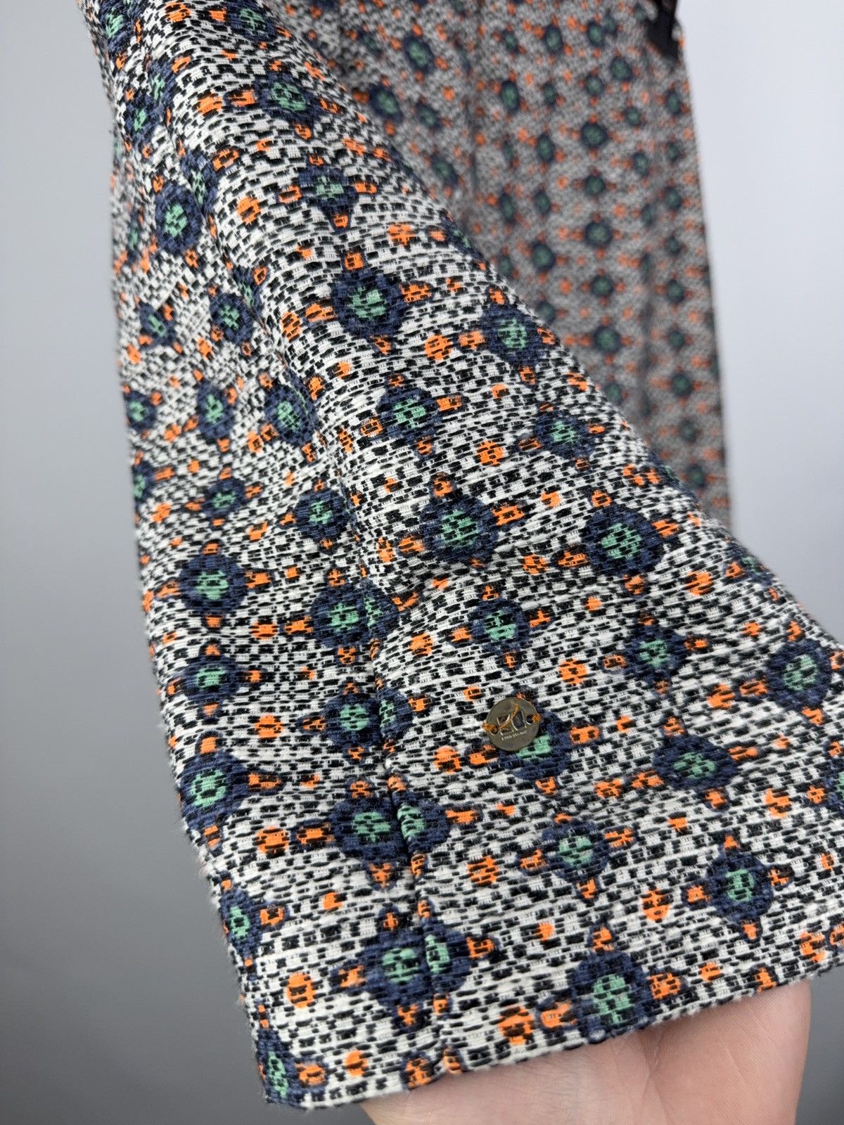 Hugo Boss Luxury Retro 00s Boss Orange Patterned Tweed Mini Skirt Size 28" / US 6 / IT 42 - 5 Thumbnail