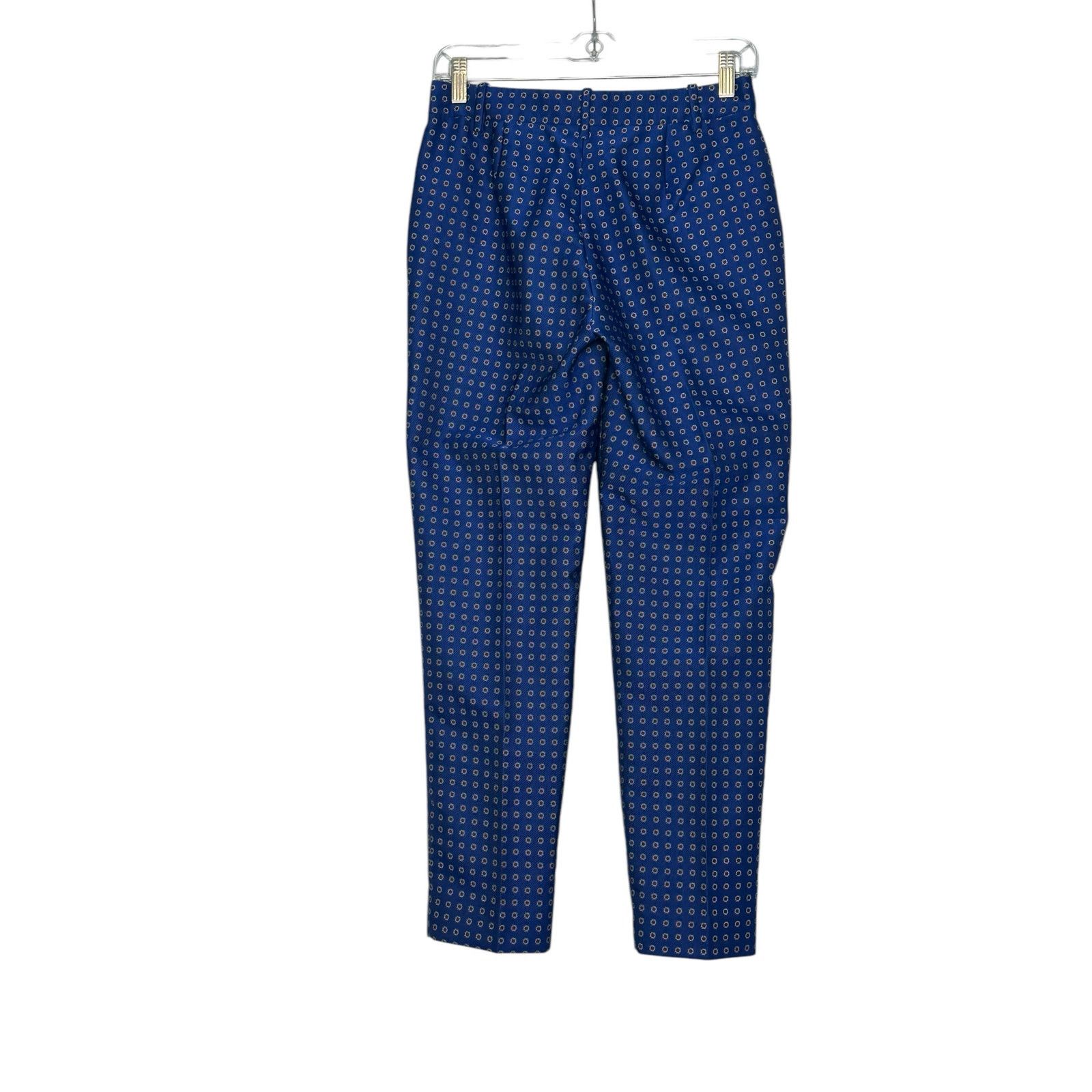 J.Crew J.Crew blue red floral dots dressy pants size small Size 28" / US 6 / IT 42 - 9 Thumbnail