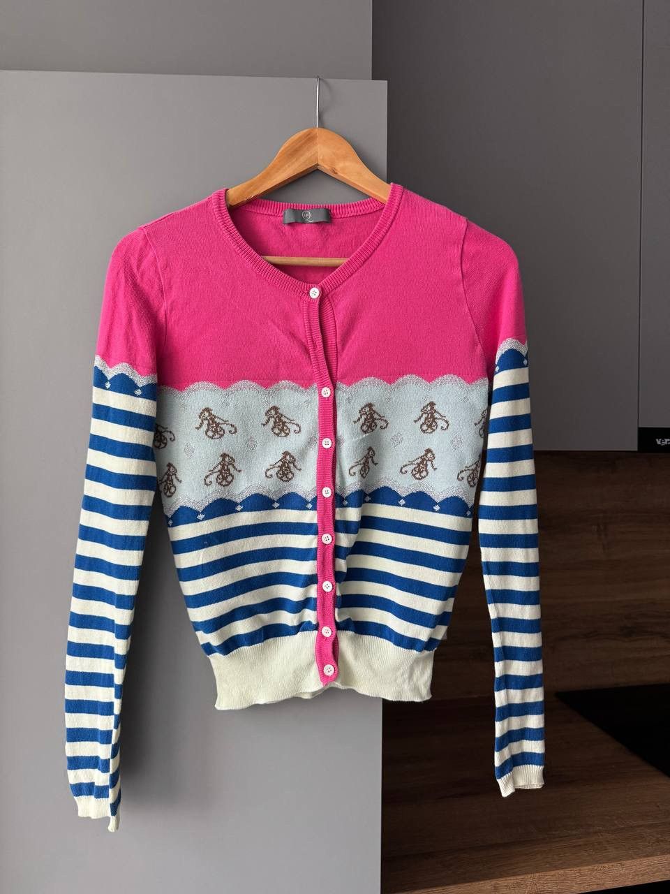 Alexander McQueen Alexander McQueen Cardigan Blue Wool Embroidered Logo Size US XS / EU 42 / 0 - 1 Thumbnail