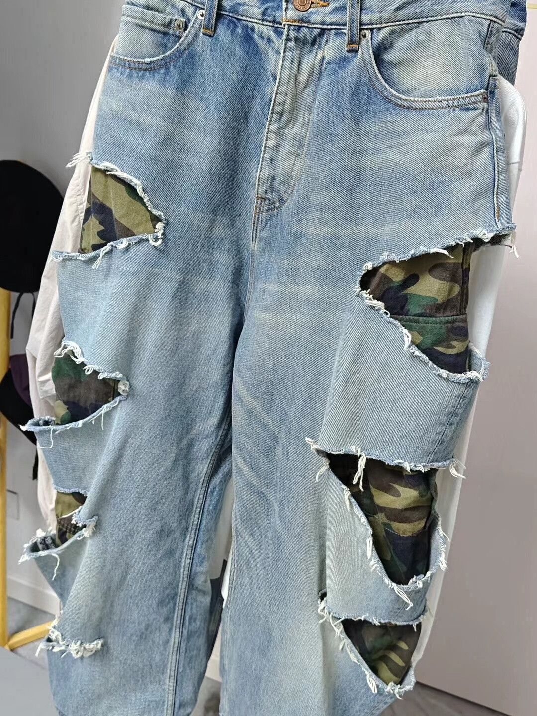 Balenciaga Balenciaga Camo Layered Denim Jeans XXS Size US 26 / EU 42 - 3 Thumbnail