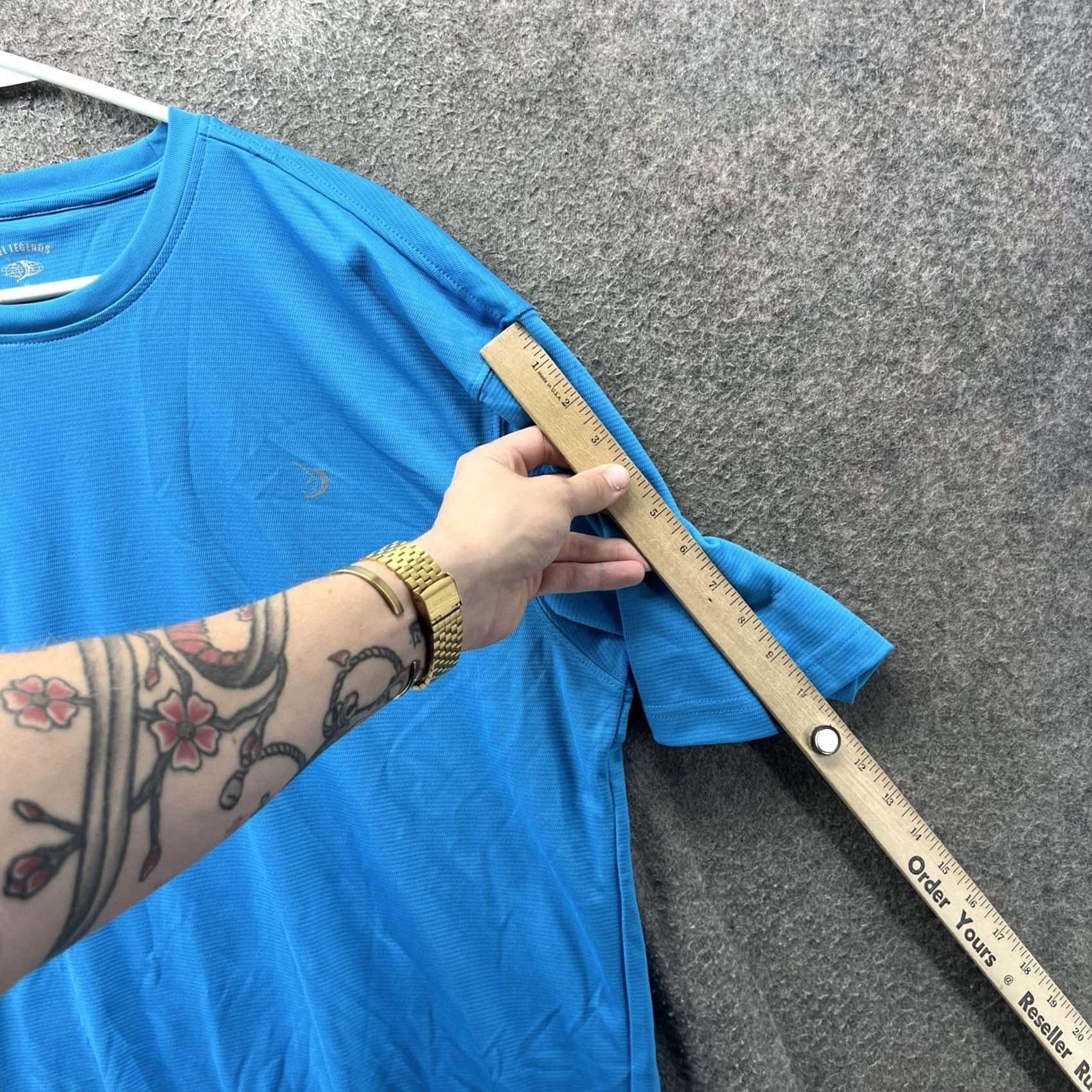 Vintage Reel Legends Shirt Mens XL Blue Performance Short Sleeve Fishing Activewear Size US XL / EU 56 / 4 - 7 Thumbnail
