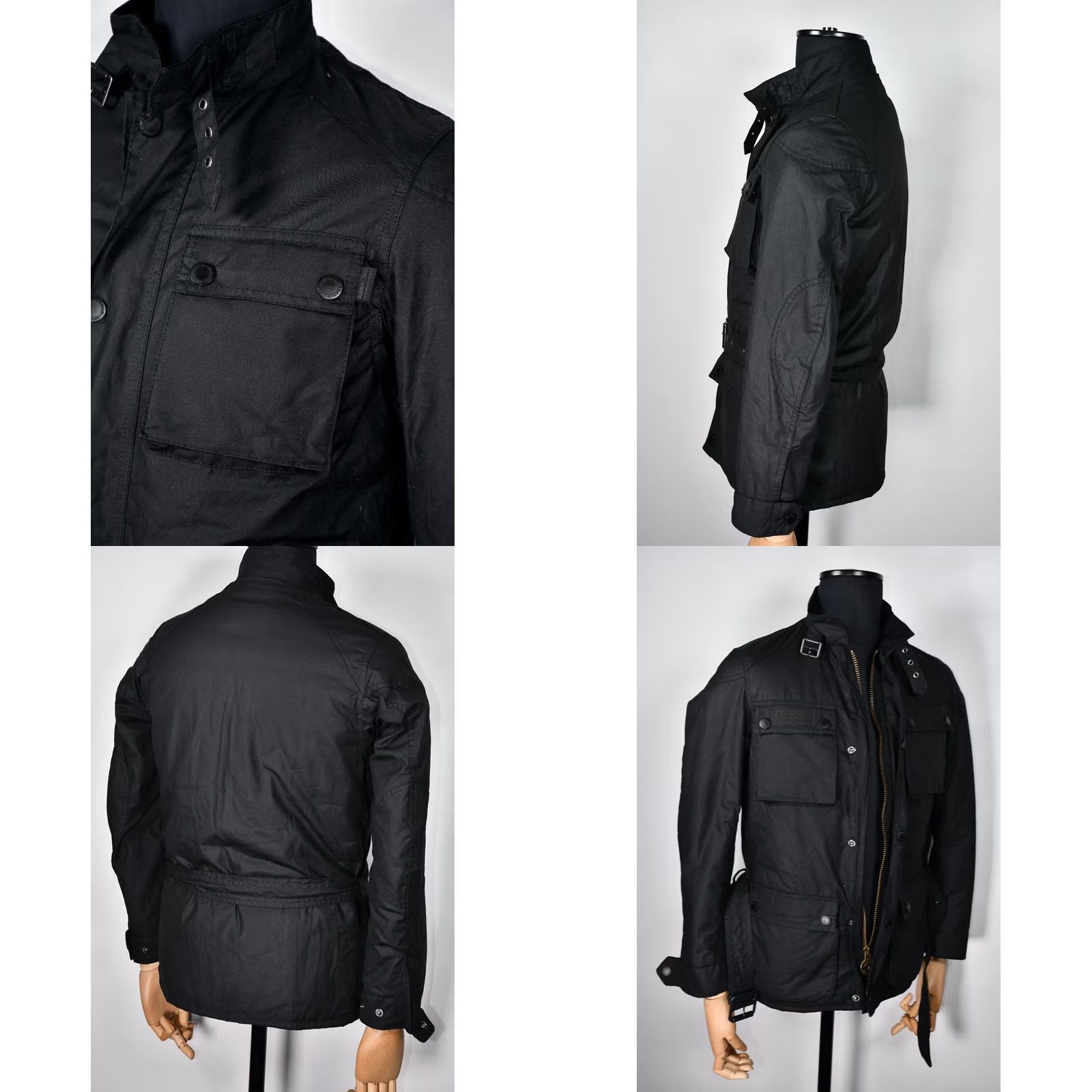 Barbour Barbour International Blackwell Wax Jacket Mens S Black Waterproof Cotton Coat Size US S / EU 44-46 / 1 - 8 Thumbnail