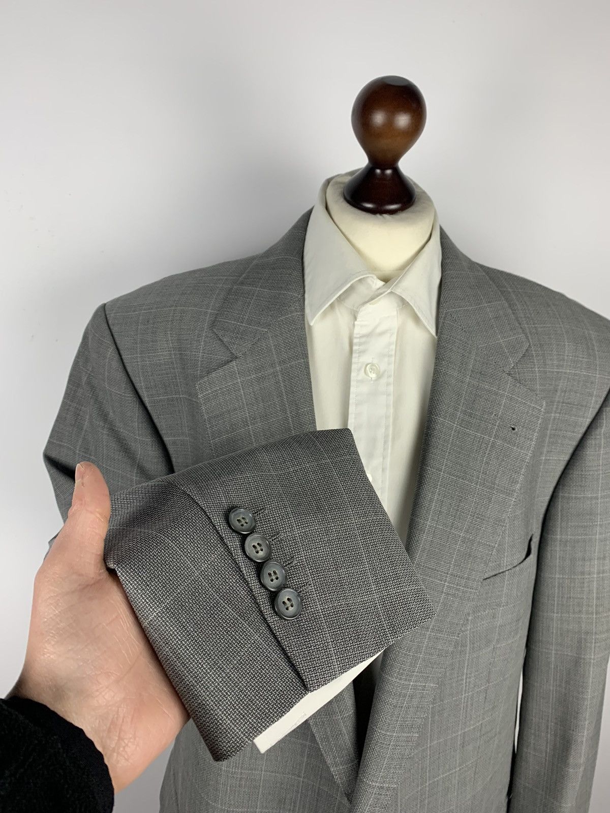Burberry × Vintage Burberry London Bennet-S Blazer High Twist Men’s Size 56 90s Size 46R - 8 Thumbnail