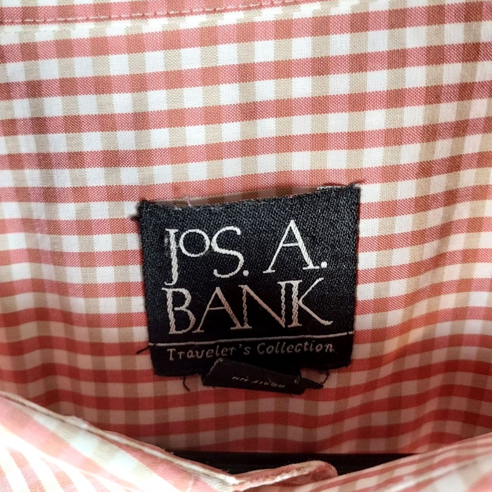 Jos. A. Bank Jos A Bank Dress Shirt Red Plaid Button Up Cotto 2XL Men’s Long Sleeve Collared Travel Shirt Regular Fit Vintage: No Size 48R - 4 Thumbnail