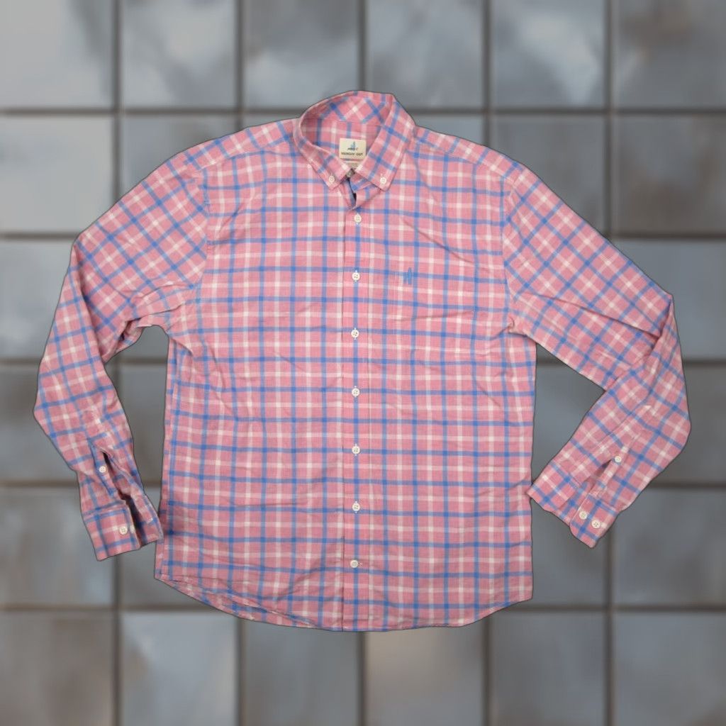johnnie-O VINTAGE Johnnie O Shirt Mens Medium Pink Check Button-Up Casual Beach Logo 2010s Size US M / EU 48-50 / 2 - 1 Thumbnail