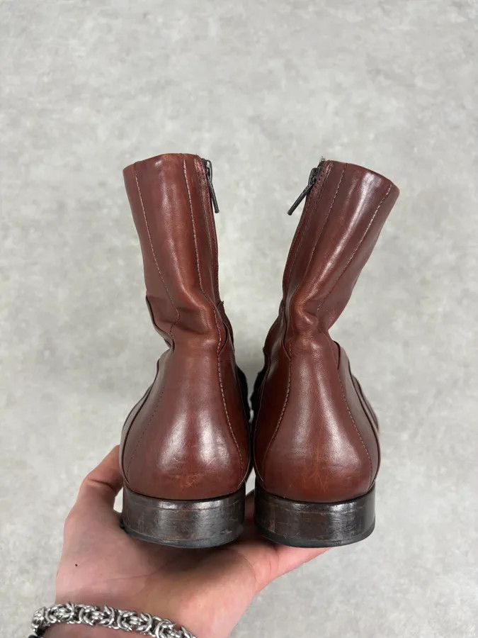 Jean Paul Gaultier Jean Baptiste Rautureau Brown Leather Boots Size US 9.5 / EU 42-43 - 5 Thumbnail