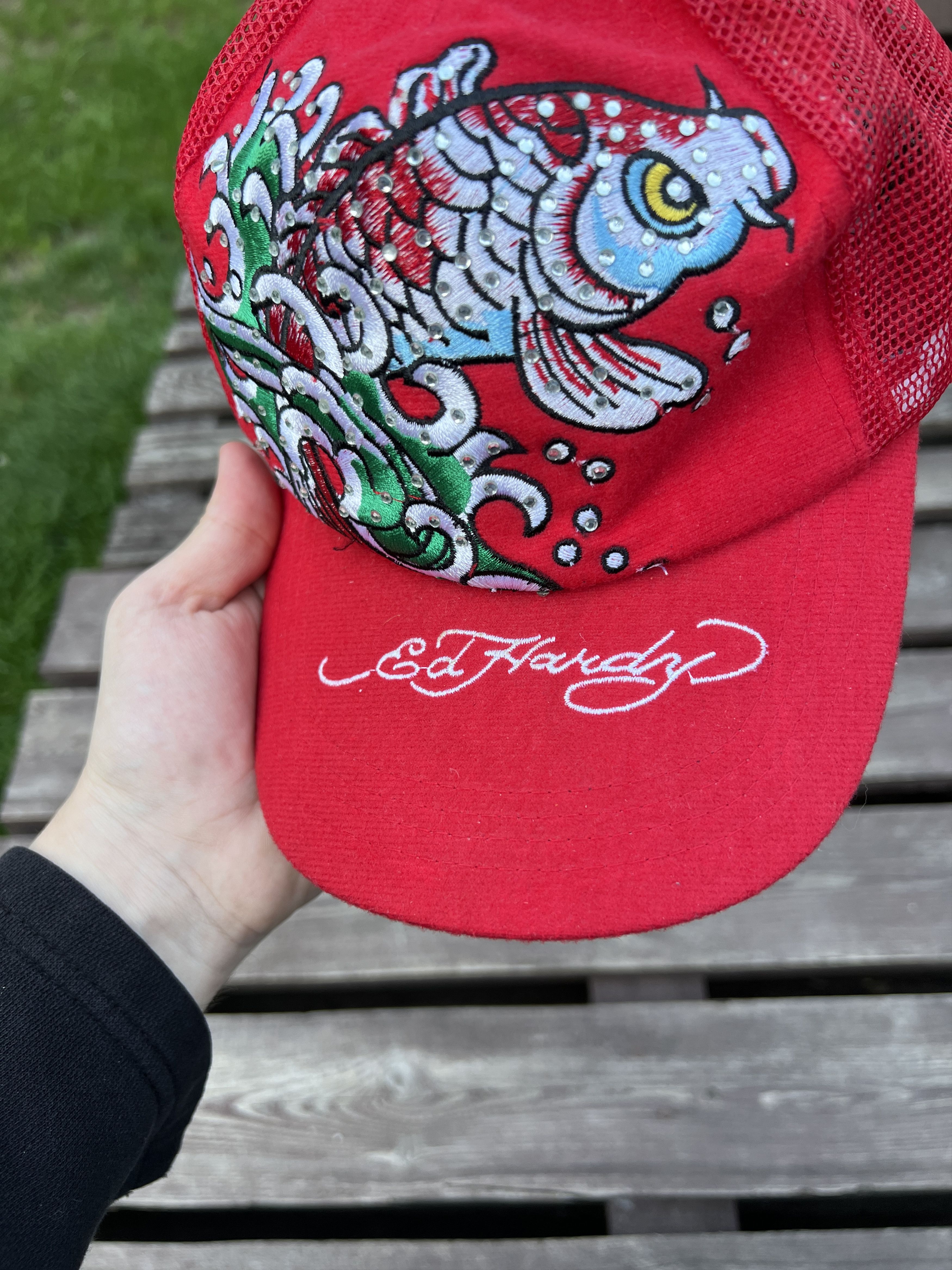 Ed Hardy Ed Hardy Vintage Y2K Fish Cap Size ONE SIZE - 6 Thumbnail
