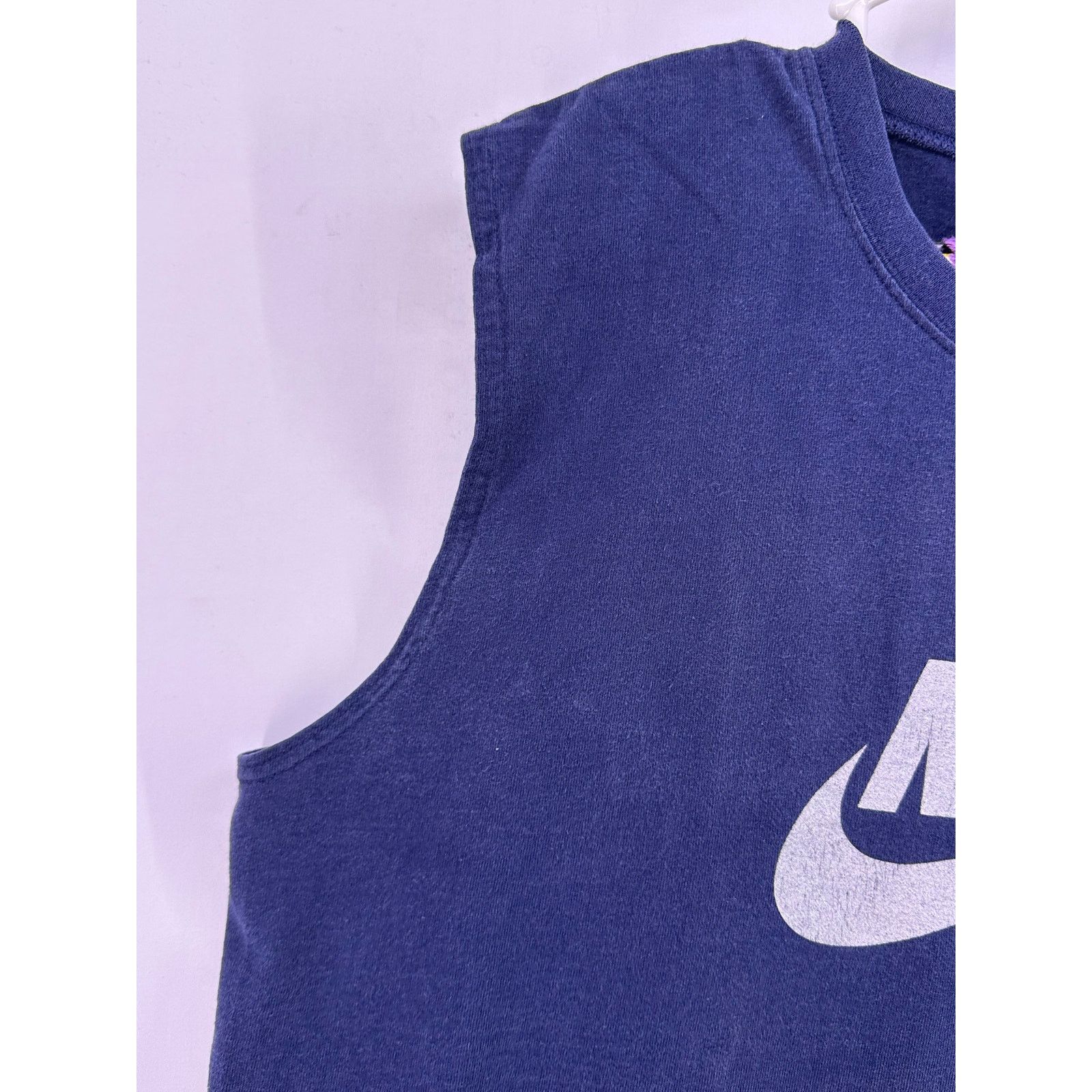 Nike Vintage 2000s Tag Nike Navy tank top Silver Print Size Large Size US L / EU 52-54 / 3 - 6 Thumbnail