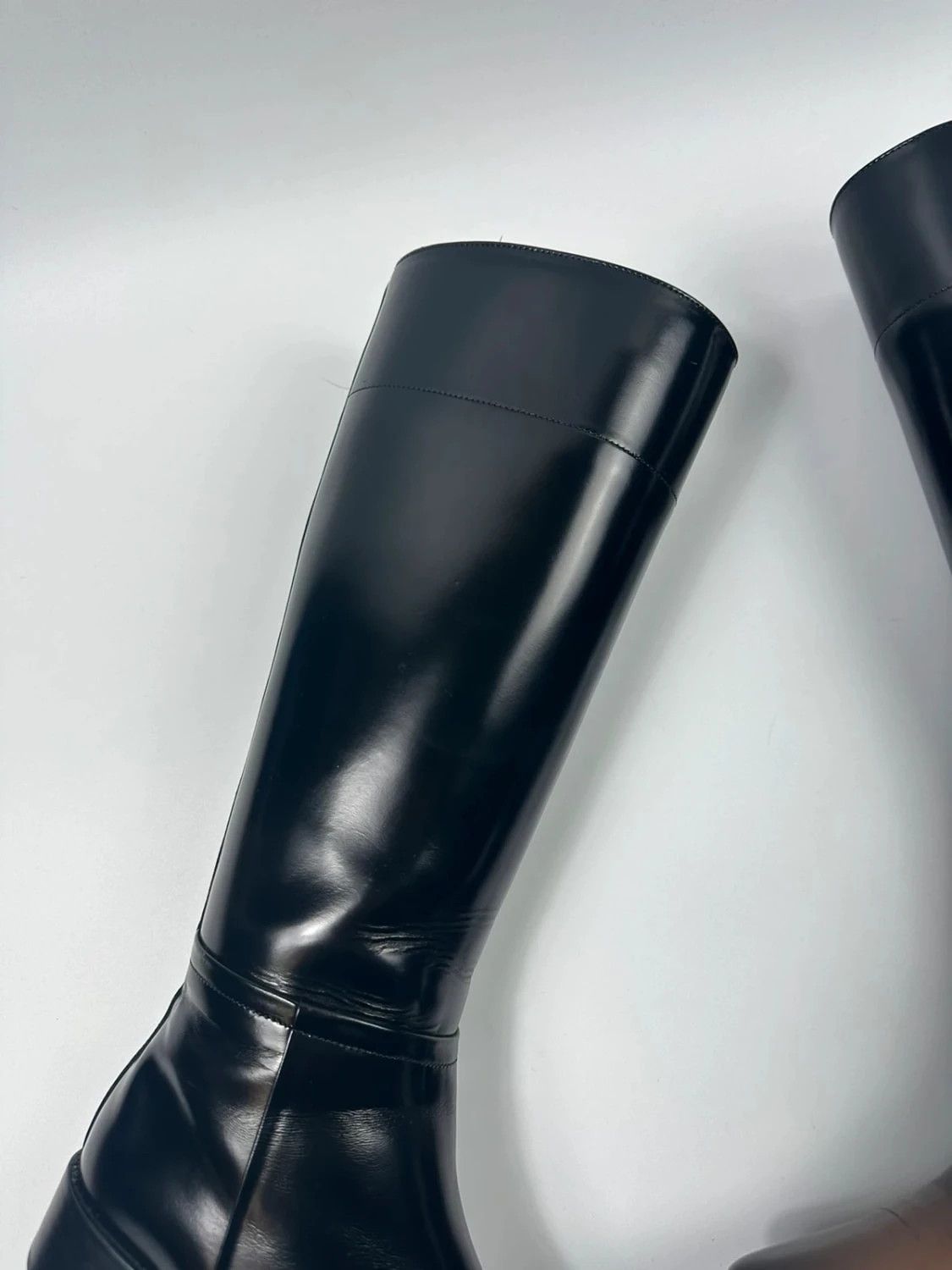 Prada Prada SS2014 Black Leather Vernis Patent Boots Pointy Toe Size US 6 / IT 36 - 5 Thumbnail