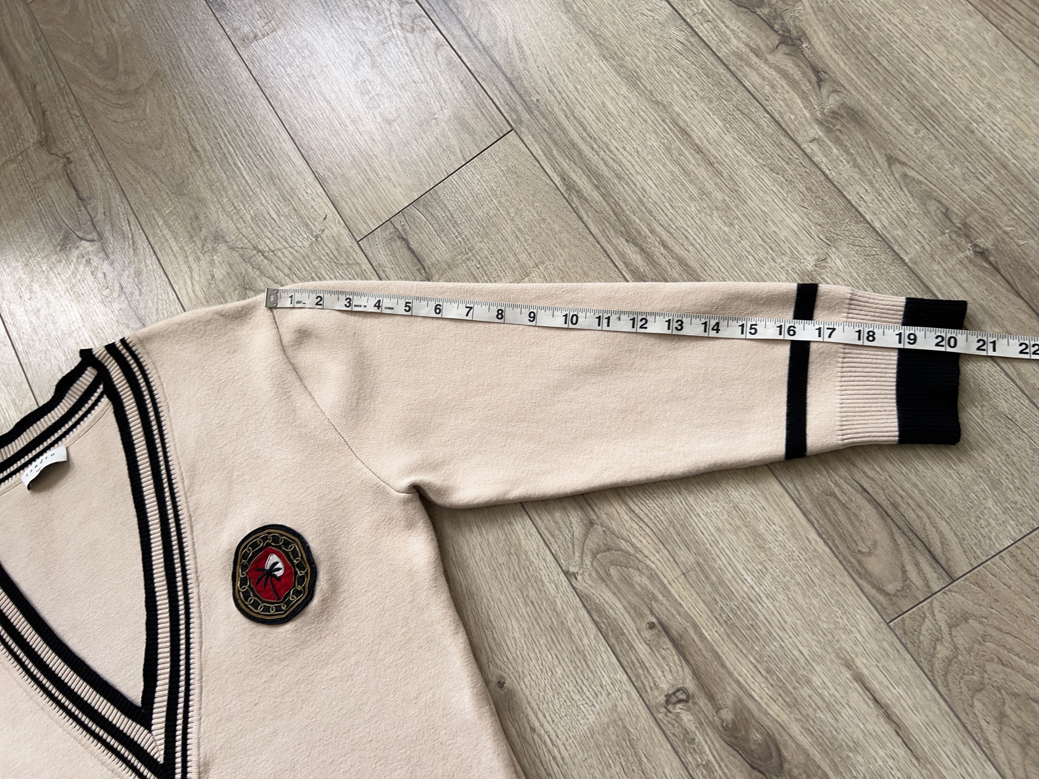Designer × Sandro SANDRO Paris Palm Tree College Jumper V Neck Size 1 S Size S / US 4 / IT 40 - 12 Thumbnail