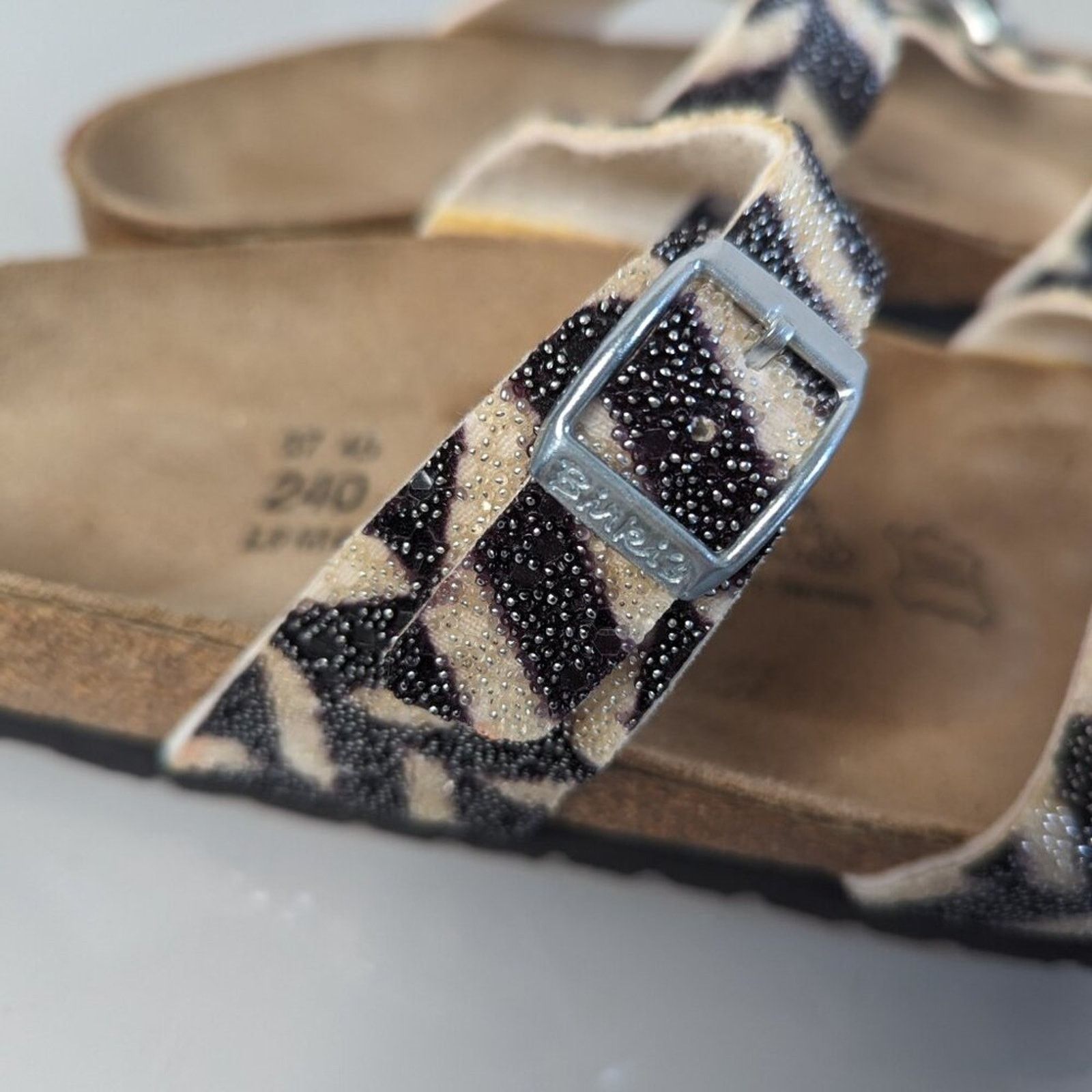 Birkenstock Birkenstock Birkis Black Tahiti Beaded Double Strap Sandals Size US 6 / IT 36 - 8 Thumbnail