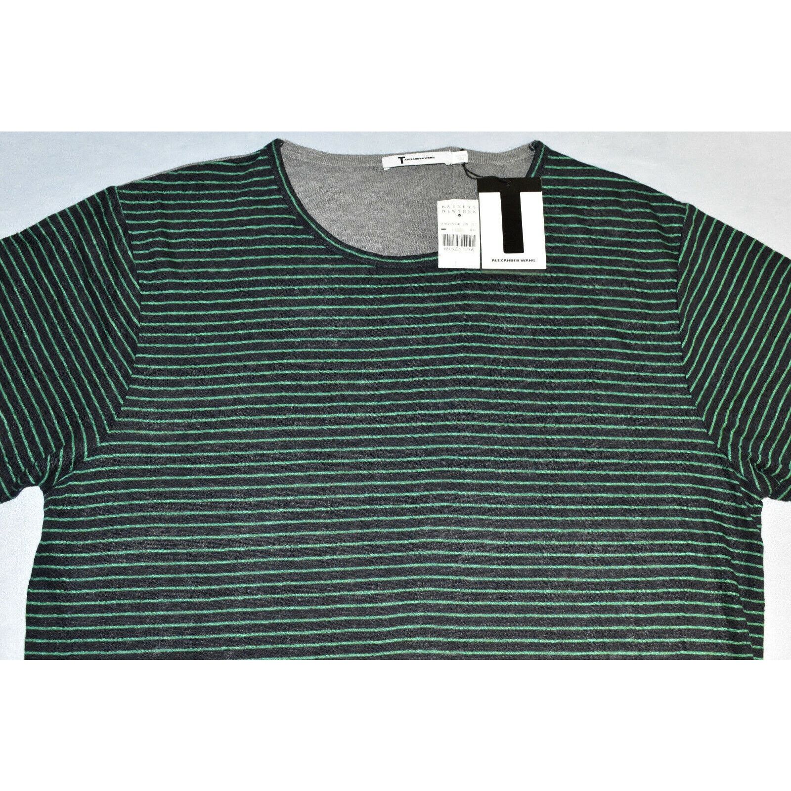 T by Alexander Wang NWT T ALEXANDER WANG Navy & Green Striped Top Size L Size L / US 10 / IT 46 - 4 Thumbnail