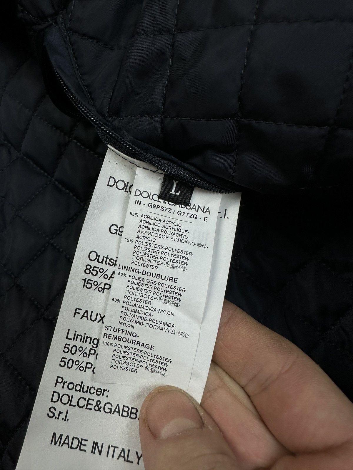 Dolce & Gabbana Dolce Gabbana Faux Bomber DG Logo Patch Size US L / EU 52-54 / 3 - 8 Thumbnail