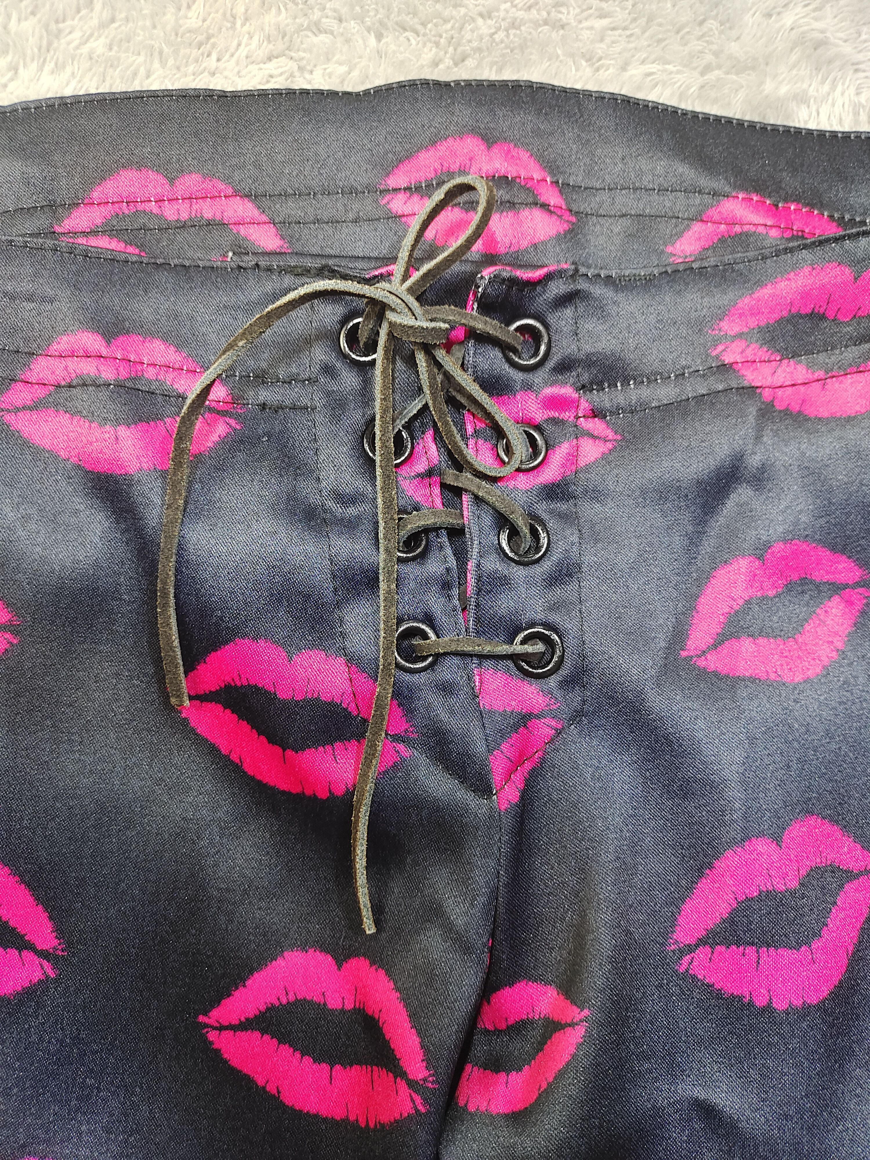 The Rolling Stones SHE DEVIL LIPS PRINT WOMEN BOOTCUT PANTS Size 32" / US 10 / IT 46 - 4 Thumbnail