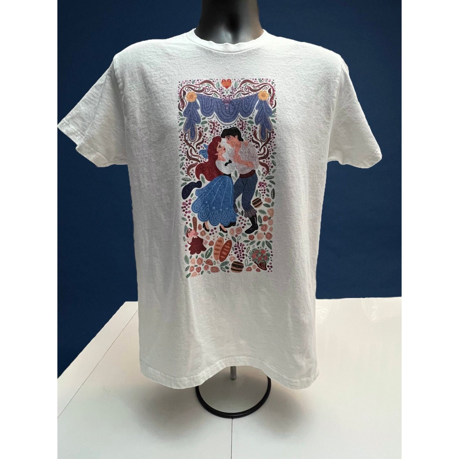 Next Level Apparel Disney Little Mermaid Ariel & Prince Eric Dancing T-Shirt Size M / US 6-8 / IT 42-44 - 1 Thumbnail