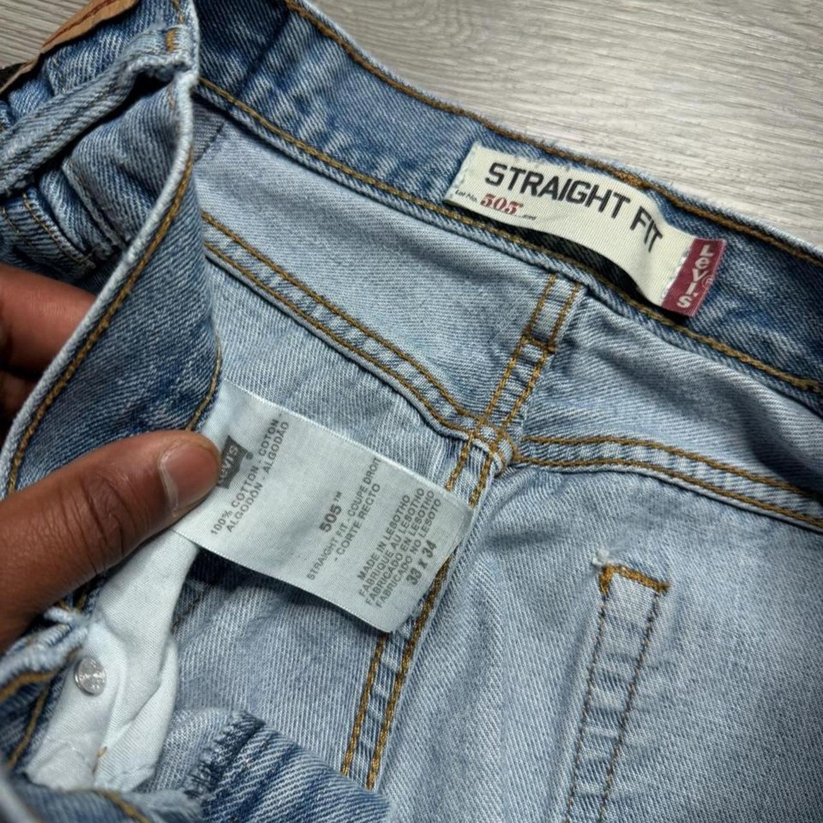 Levi's × Vintage Vintage Y2K Levi’s Strauss 505 Straight Fit Denim Jeans Size US 33 - 3 Thumbnail