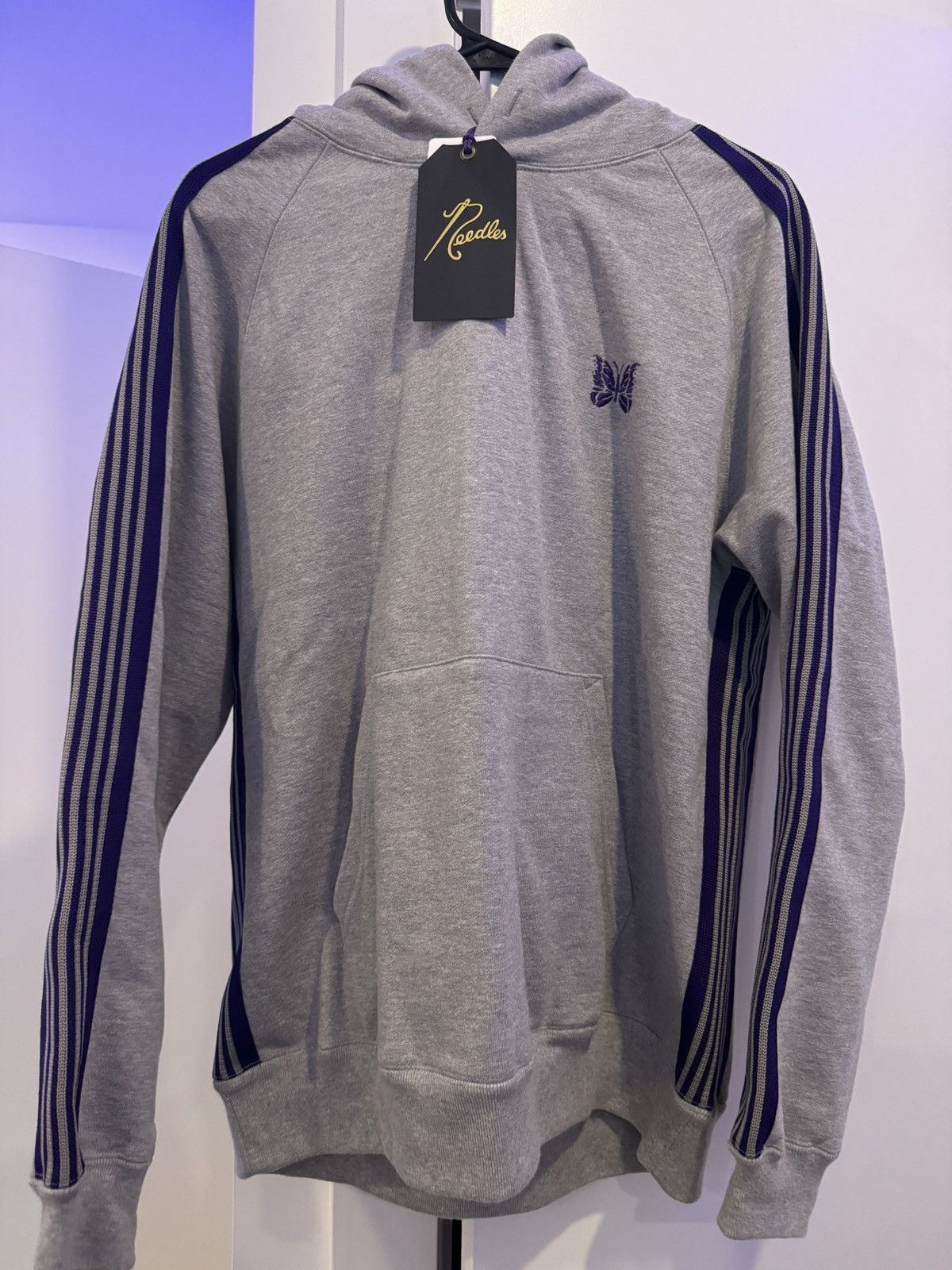 Needles Needles hoodie grey and purple stripes Size US M / EU 48-50 / 2 - 1 Thumbnail