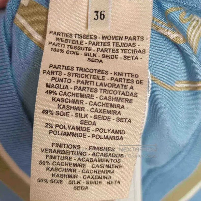 Hermes Hermes Blue Silk Knit Short Sleeve Size XS / US 0-2 / IT 36-38 - 4 Thumbnail