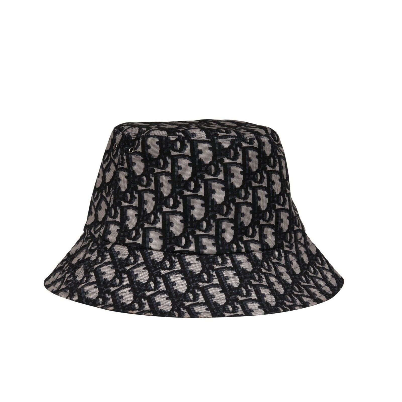 Dior Oblique Logo Reversible Teddy D Brim Bucket Hat Size ONE SIZE - 4 Thumbnail