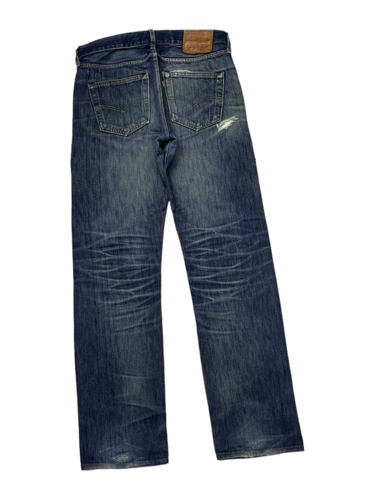 Levi's Vintage Clothing LEVIS 501 BIG E BLUE PREMIUM DISTRESSED DENIM JEANS Size US 31 - 4 Thumbnail