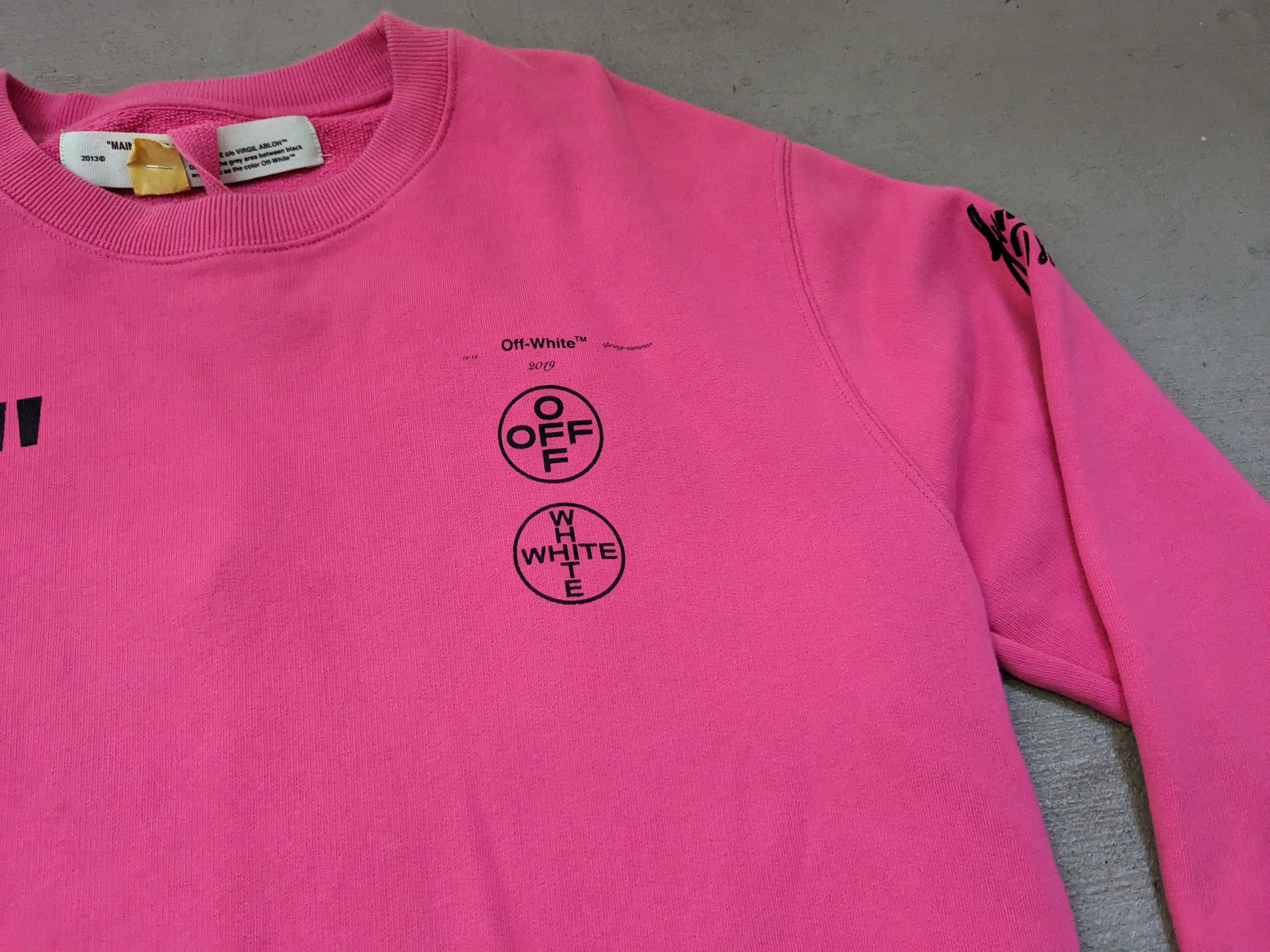 Off-White Off-White Impressionism Crewneck Sweater Pink Cotton Size US L / EU 52-54 / 3 - 10 Thumbnail
