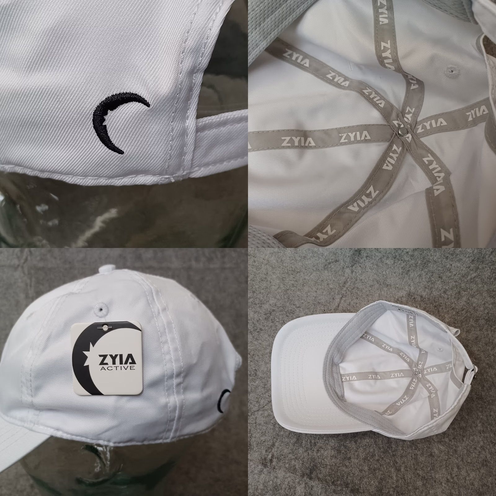 Vintage Zyia Active Womens Adjustable White Classic Baseball Cap Hat Size ONE SIZE - 8 Thumbnail
