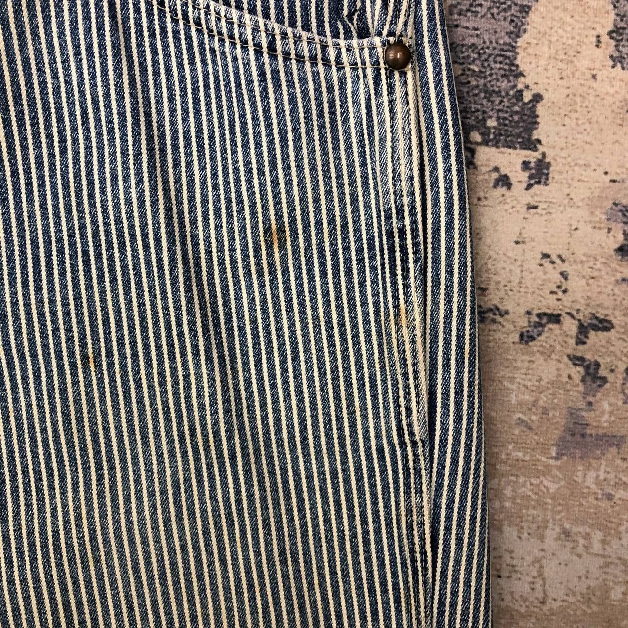 Other P450 VTG BLUE WAY WORKWEAR DISTRESSED HICKORY STRIPED PANTS Size US 28 / EU 44 - 4 Thumbnail