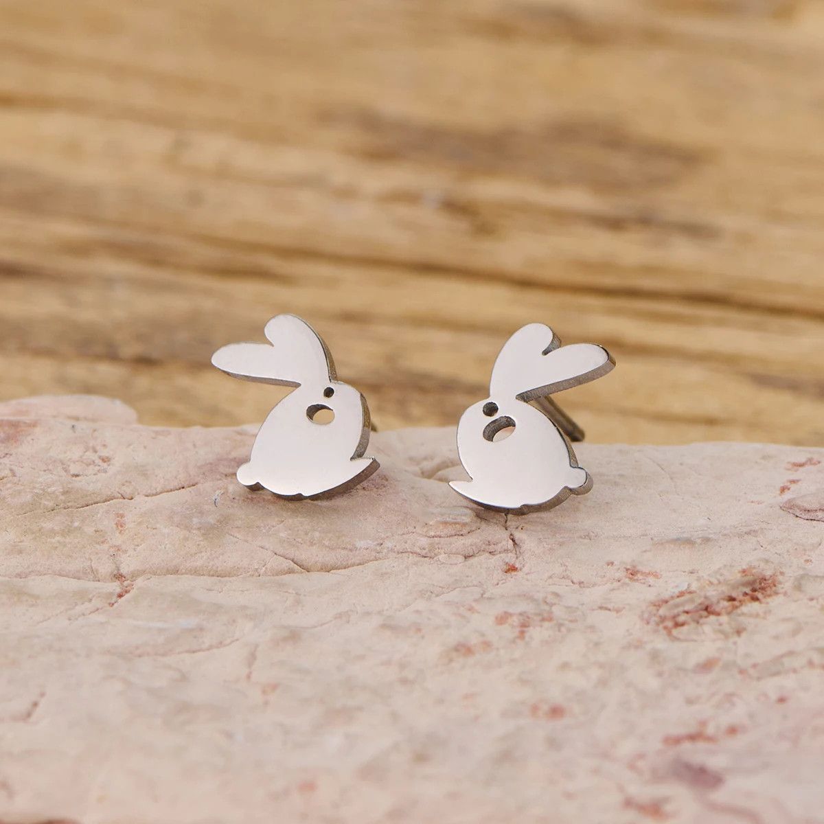 Jewelry Cute Rabbit Mini Stud Earrings Charm Earring Gift Size ONE SIZE - 1 Preview