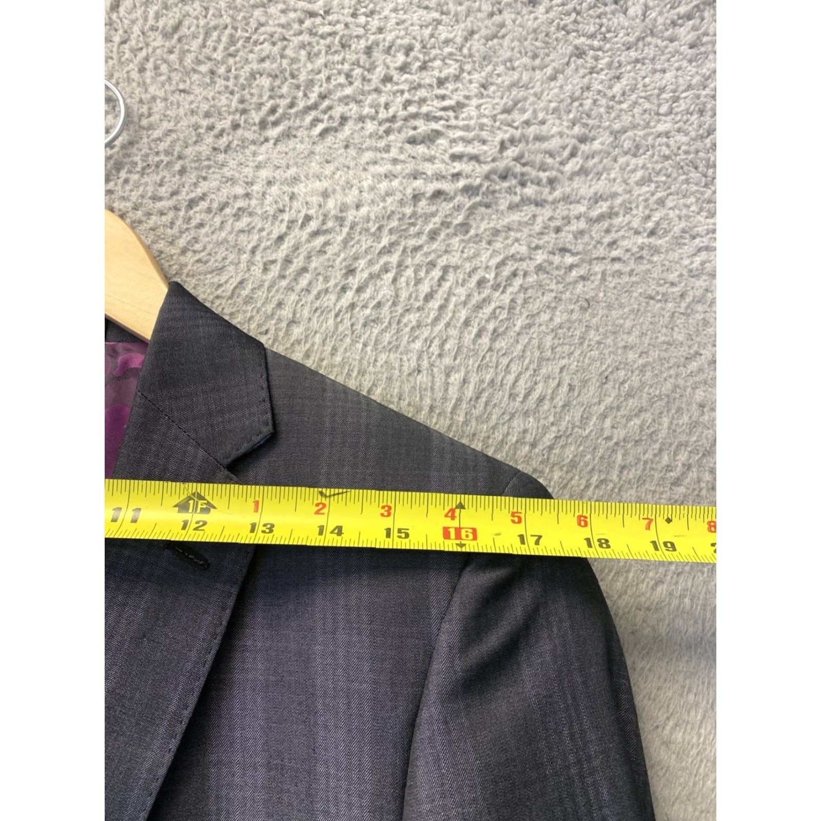 English Laundry English Laundry Blazer Jacket 36R Gray Striped Wool Shawl Button Regular Fall Winter Spring Party/Cocktail Casual Mens Size 36R - 6 Thumbnail