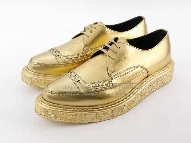 Hedi Slimane Saint Laurent Fall 2014 Men's Gold Shoe. Size US 6.5 / EU 39-40 - 1 Thumbnail