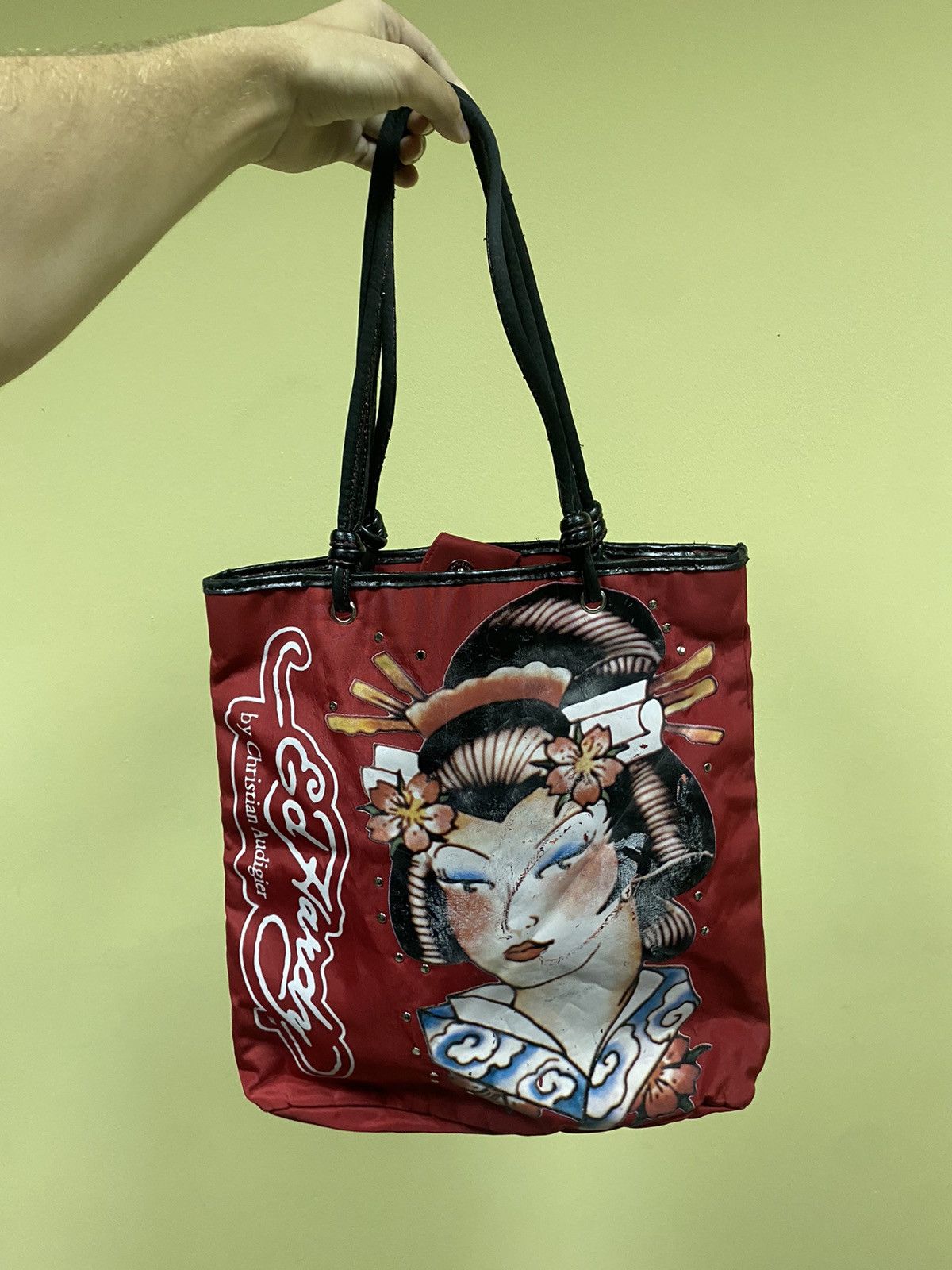 Ed Hardy Ed Hardy Japanese Geisha big logo bag shopper handle Size ONE SIZE - 2 Thumbnail