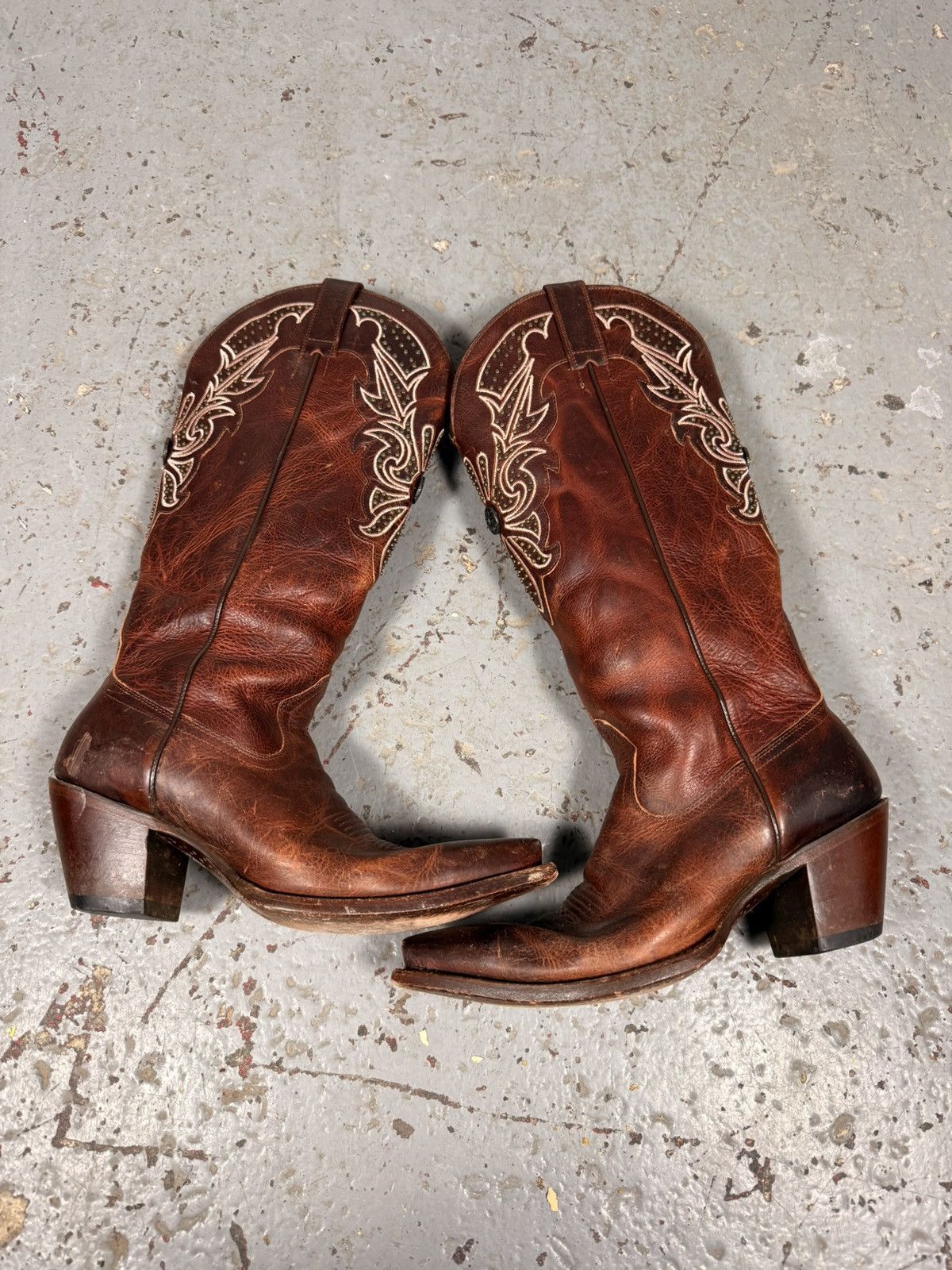 Justin Boots Vintage 80s Cheyenne Justin Floral Cowboy Boots Size US 10 / IT 40 - 1 Thumbnail