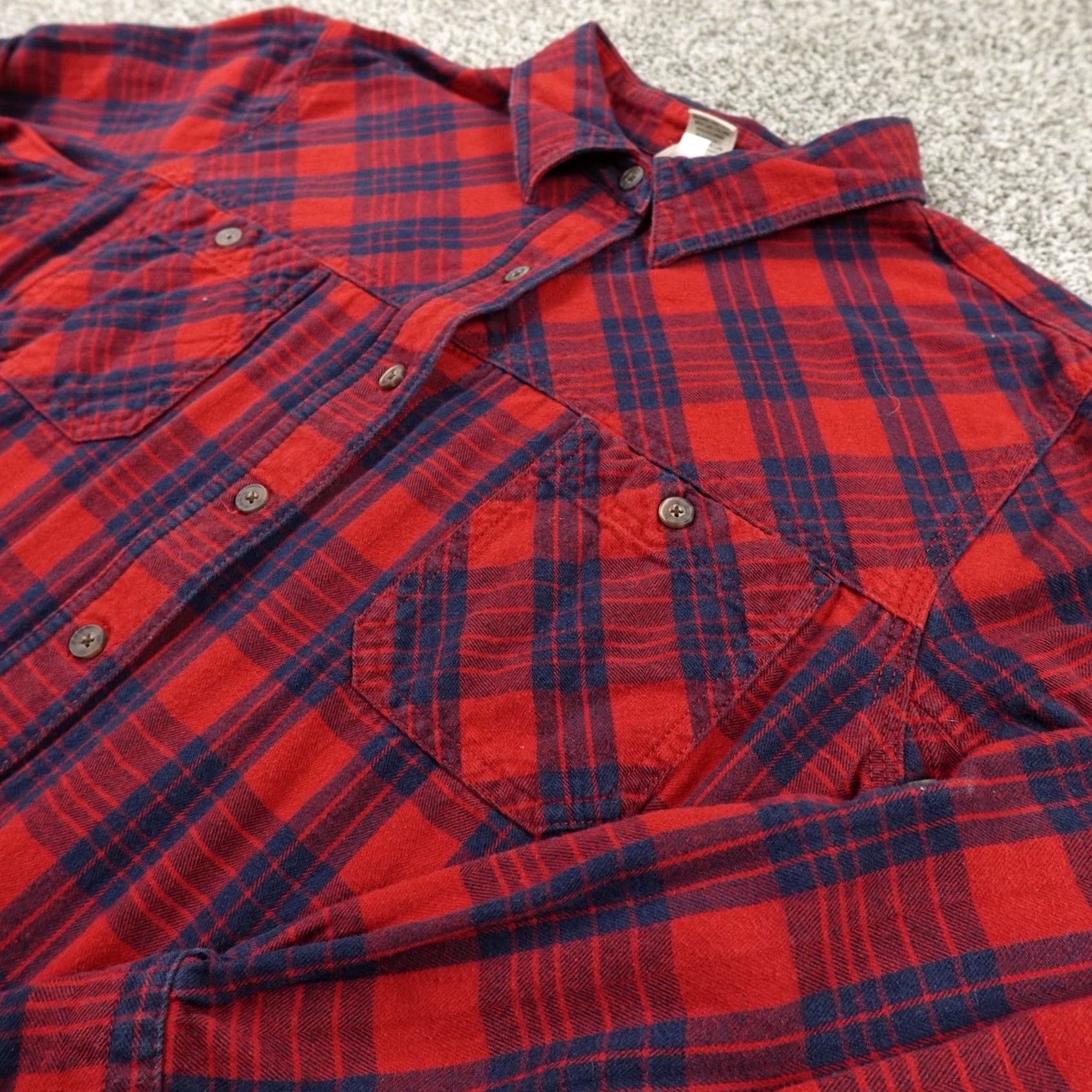 Vintage Duluth Shirt Womens 3XL Red Plaid Flannel Button-Up Long Sleeve with Pockets Cotton Tunic Outdoor Size XXL / US 16-18 / IT 52-54 - 2 Thumbnail