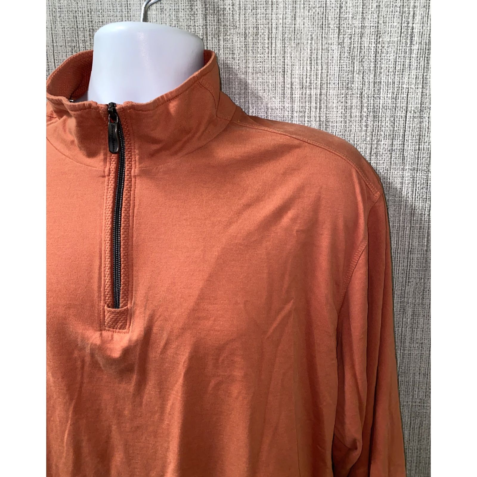 Tommy Bahama Tommy Bahama Men's Pullover Sweater 1/2 Zip XL Orange Cotton Modal Vintage-Free Size US XL / EU 56 / 4 - 2 Thumbnail