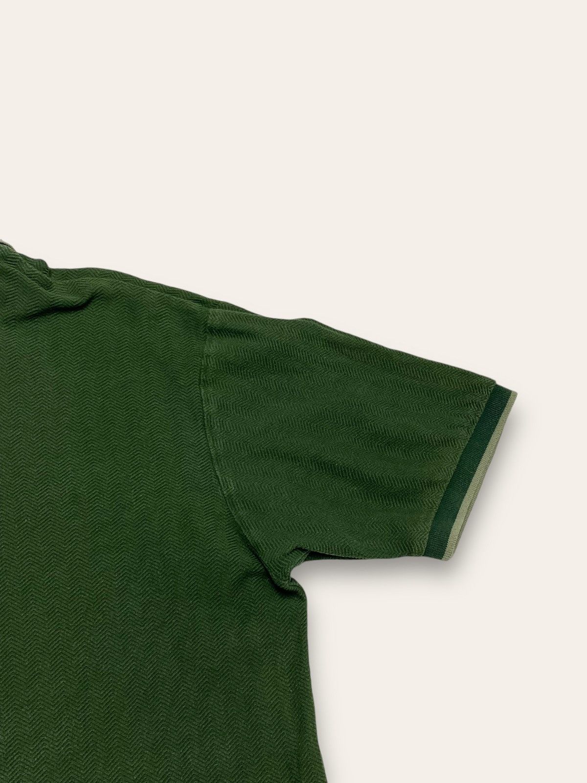 Vintage Vintage YVES SAINT LAURENT Green Texture Polo Shirt Size US L / EU 52-54 / 3 - 12 Thumbnail