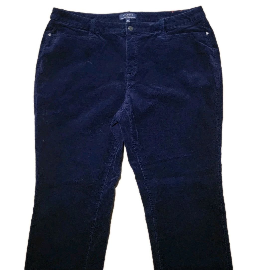 Talbots Talbots Simply Flattering 5 Pocket Straight Navy Corduroy Pa Size 40" / US 18 - 6 Thumbnail