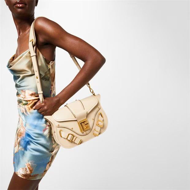 Balmain o1g2r1mq0924 Size: OS / Smooth Leather Blaze Bag in Beige Size ONE SIZE - 4 Thumbnail